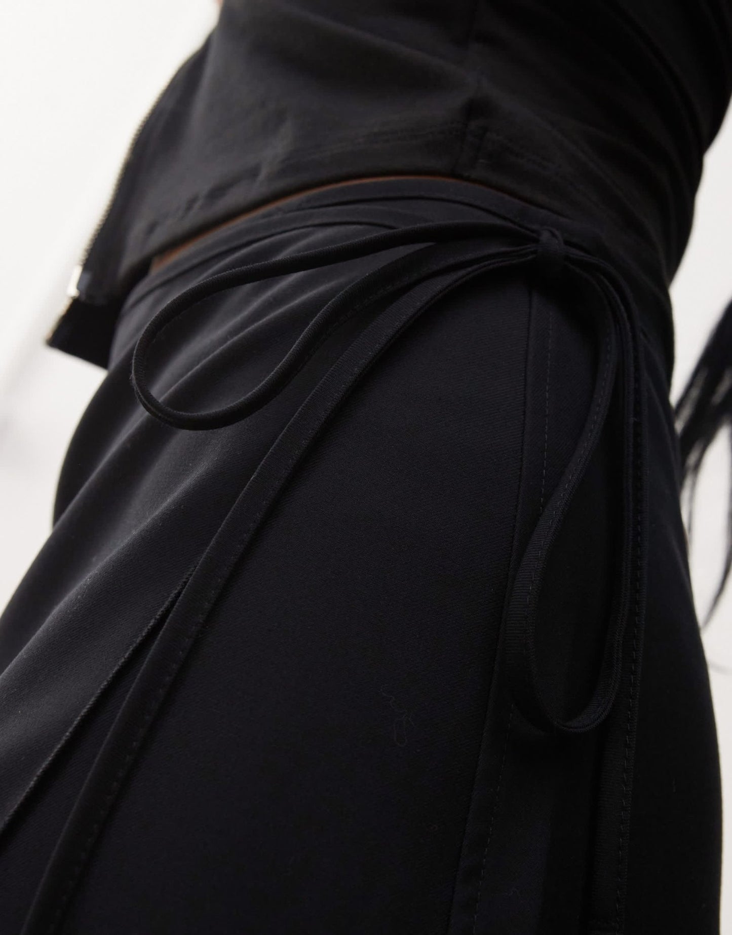 Weekday Circee wrap mini skirt in black - ASOS Sample Sale