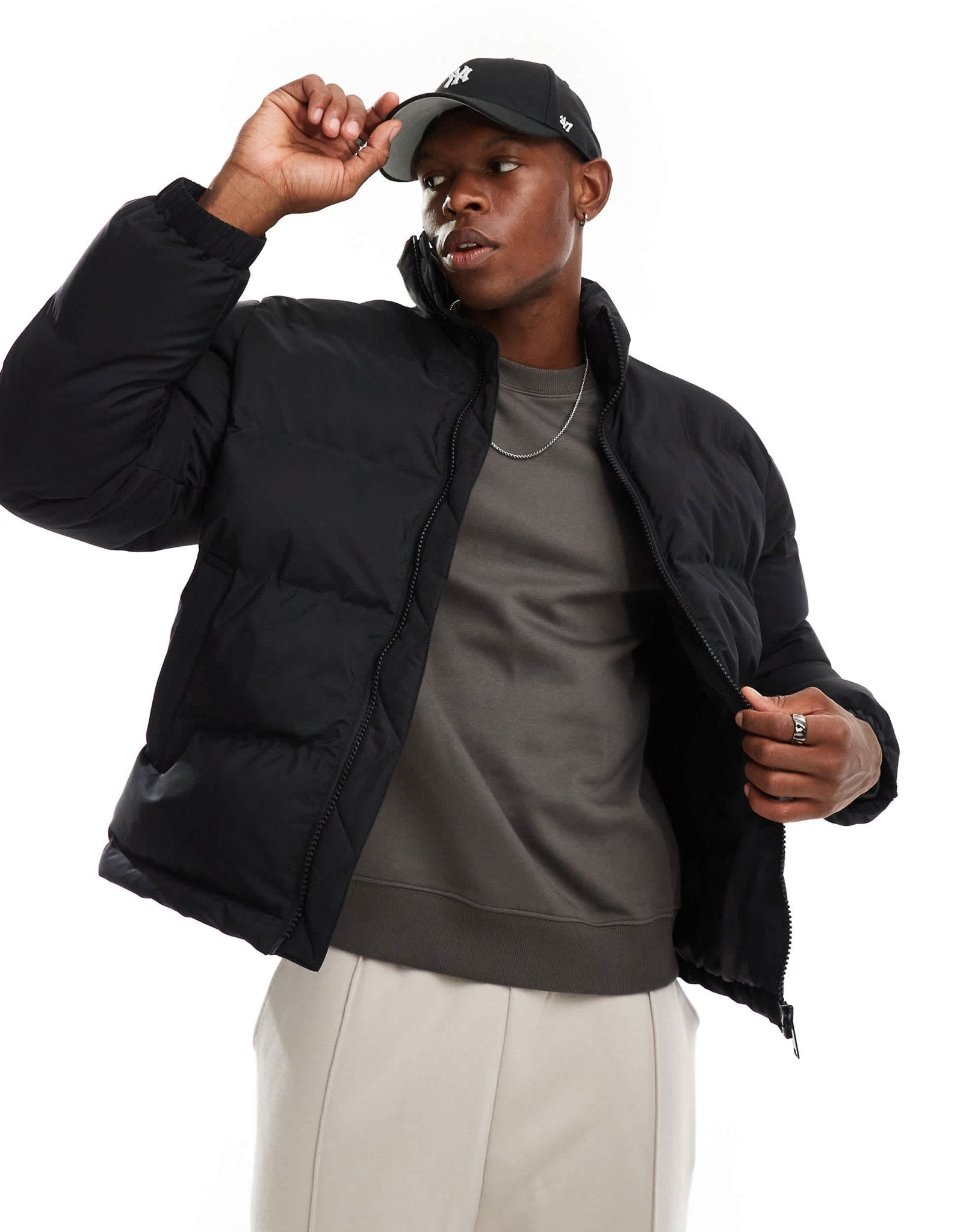 Weekday Cole puffer jacket in black - ASOS Sample Sale