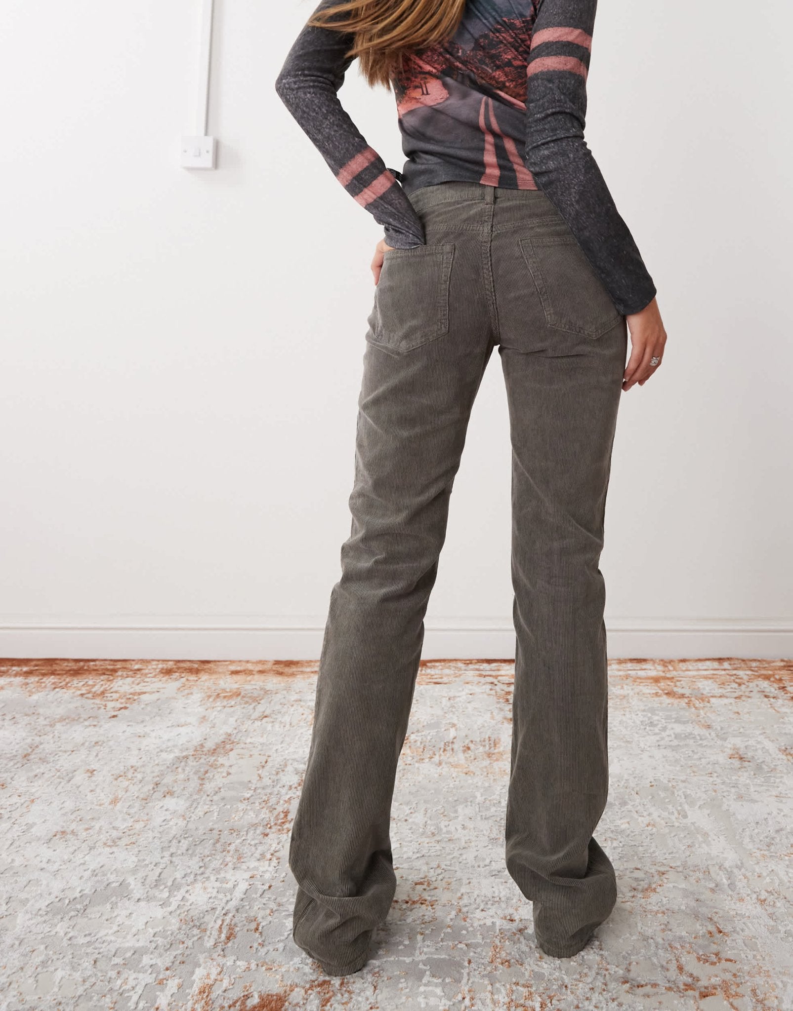Weekday cord trousers in dark khaki - ASOS Sample Sale