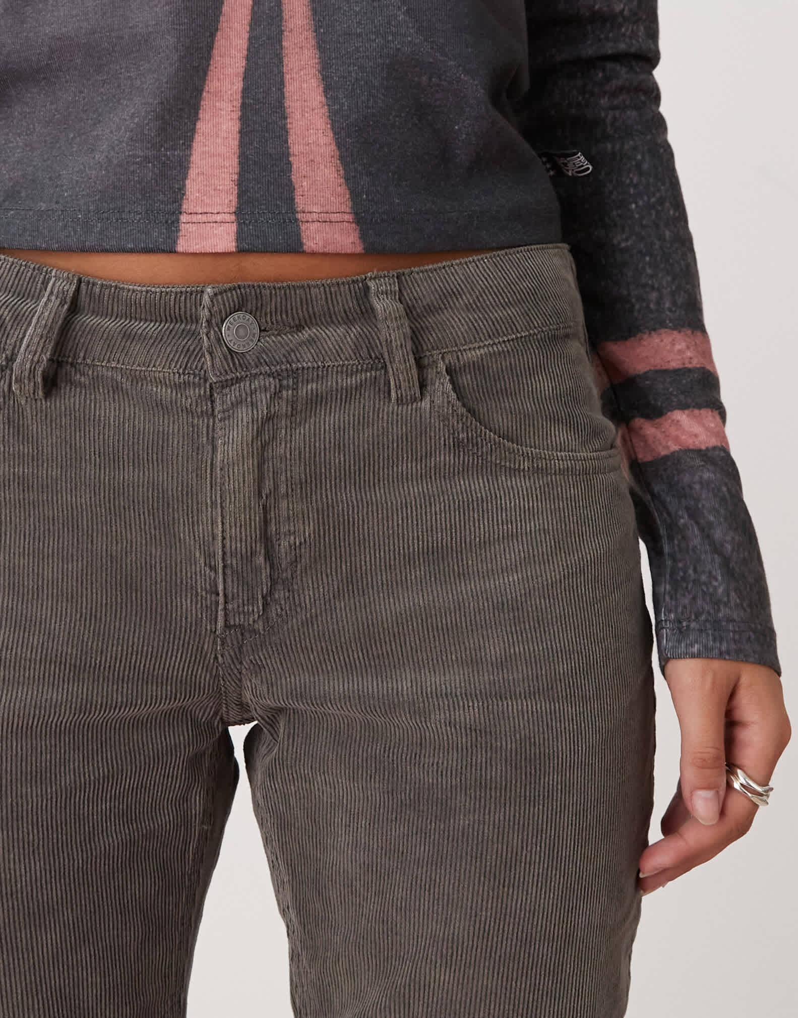 Weekday cord trousers in dark khaki - ASOS Sample Sale