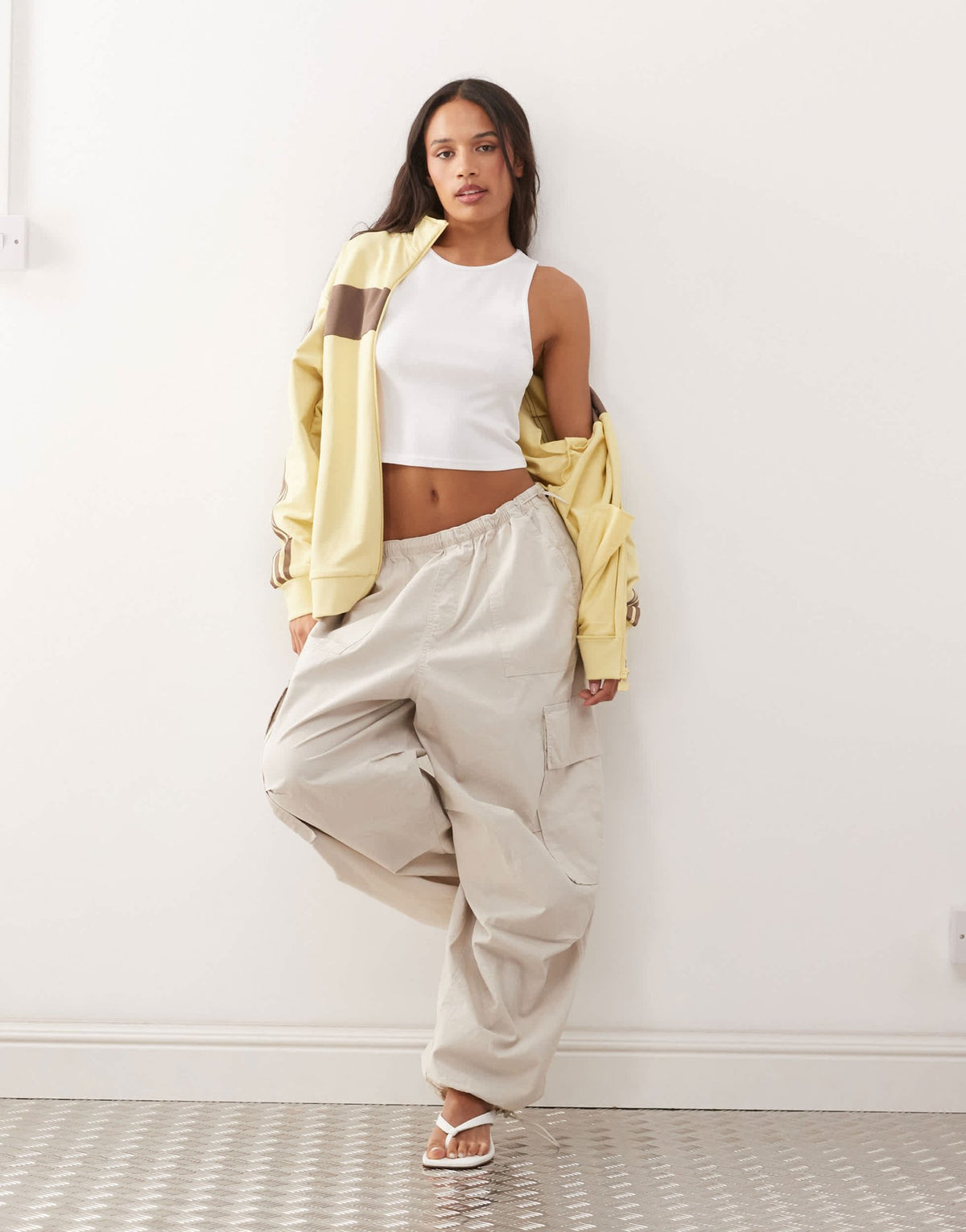 Weekday crop ribbed tank top in white - ASOS Sample Sale