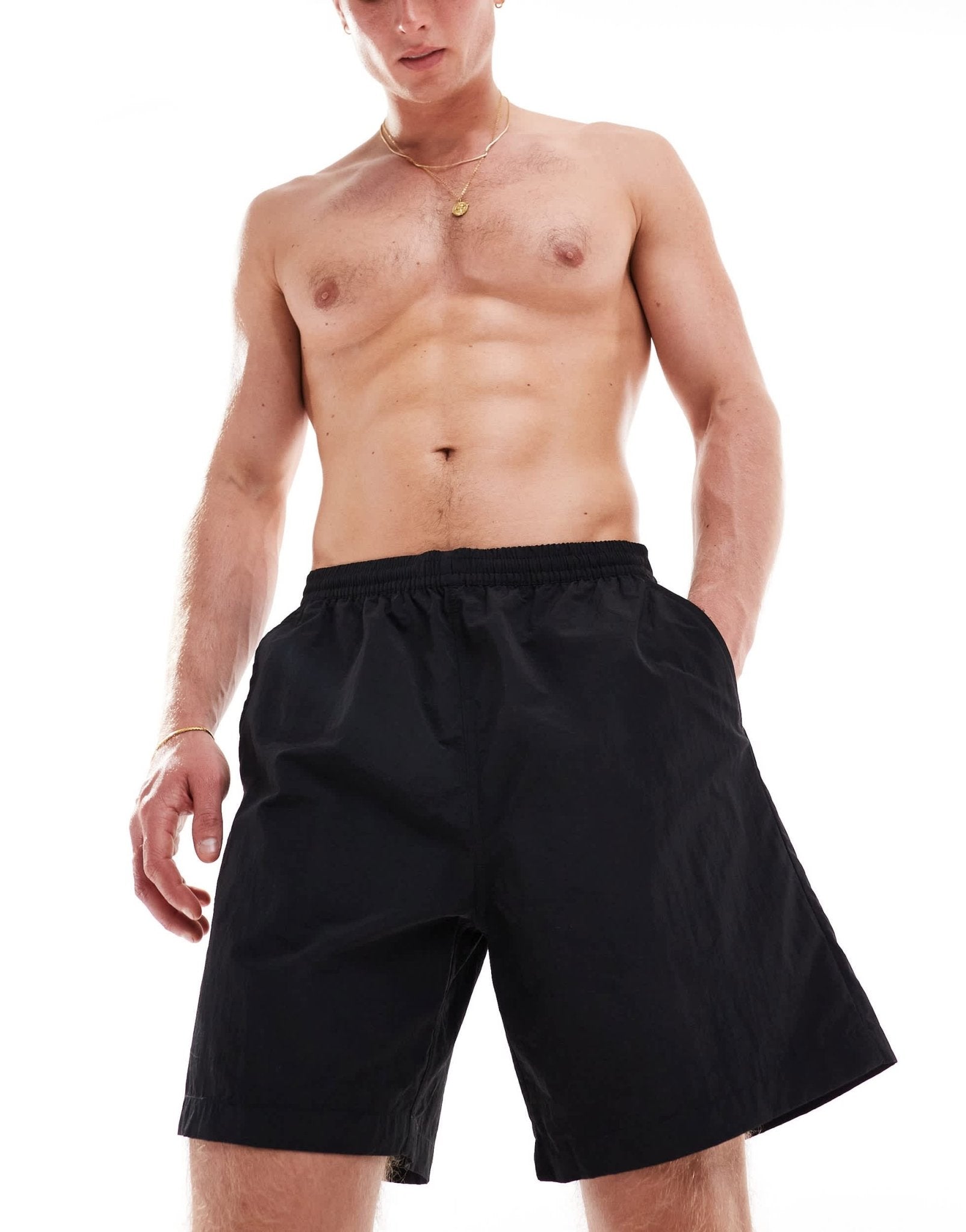 Weekday Ed skater style swim shorts in black - ASOS Sample Sale