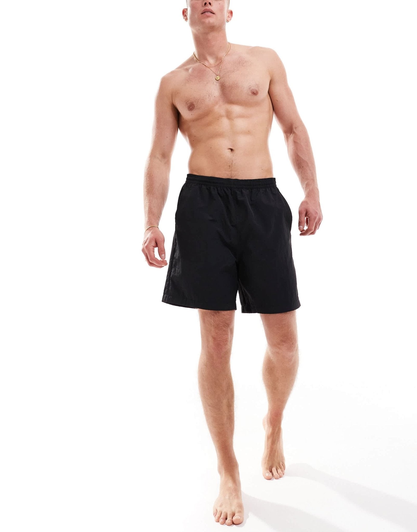 Weekday Ed skater style swim shorts in black - ASOS Sample Sale