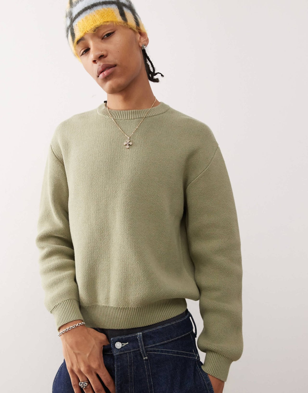 Weekday Emilio jumper in khaki - ASOS Sample Sale