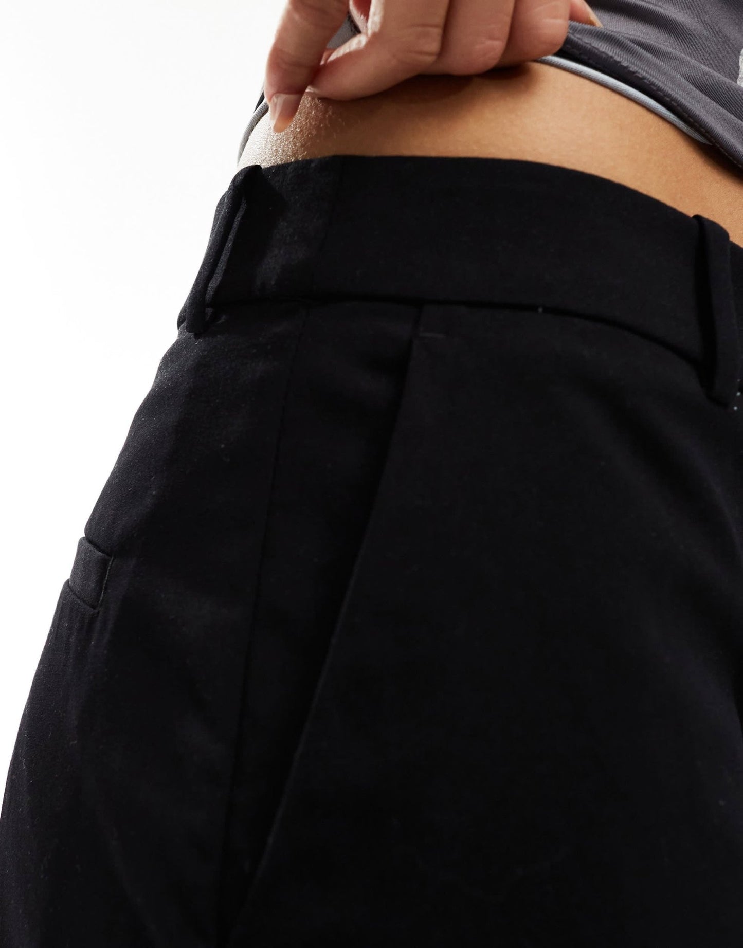 Weekday Emily low waist trousers in black - ASOS Sample Sale