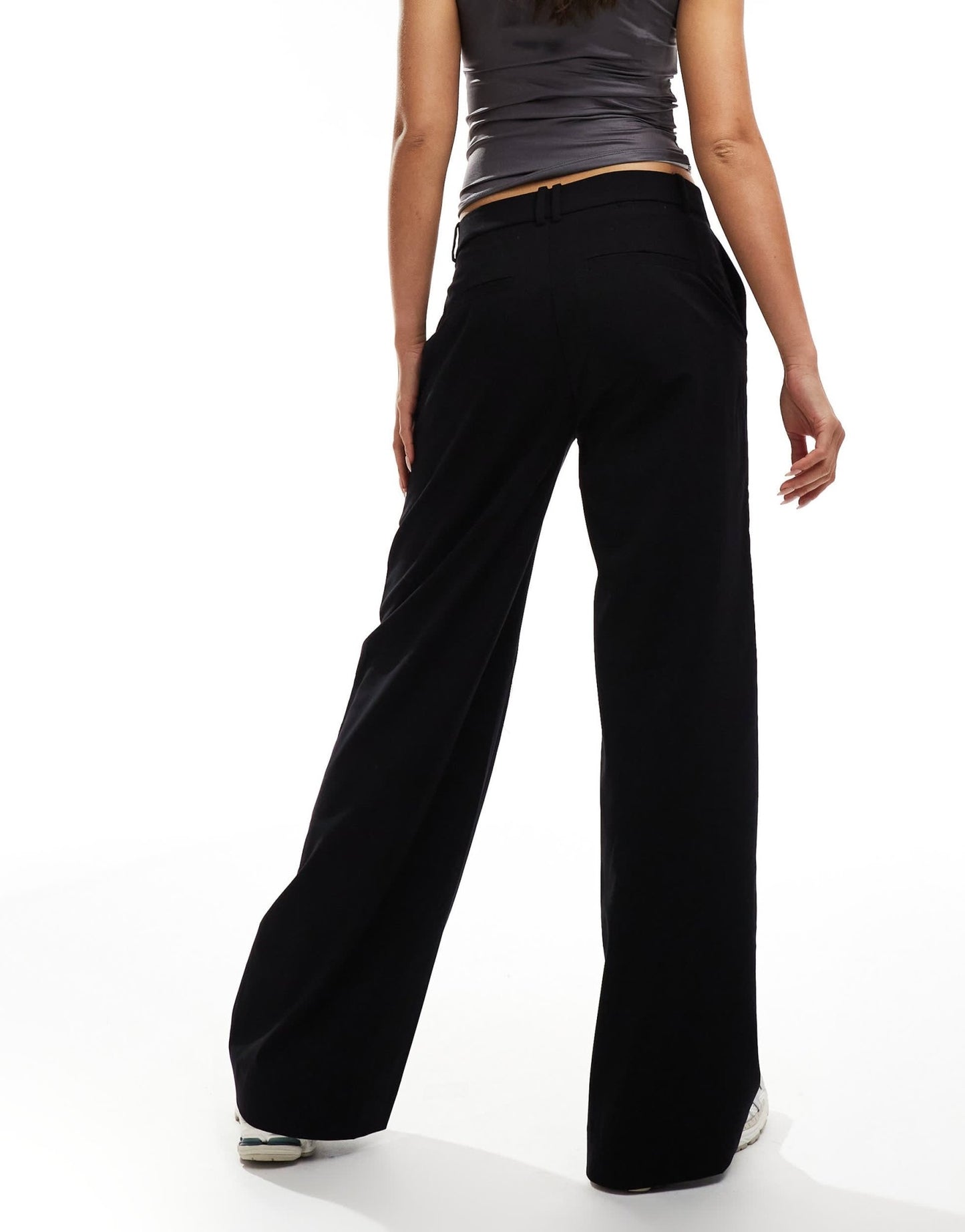 Weekday Emily low waist trousers in black - ASOS Sample Sale