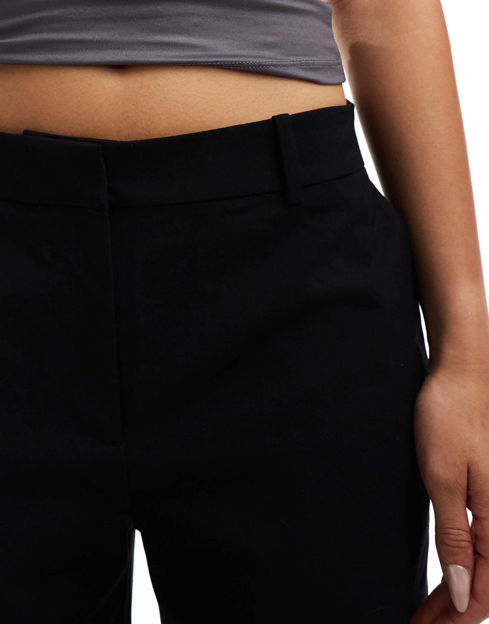 Weekday Emily low waist trousers in black - ASOS Sample Sale