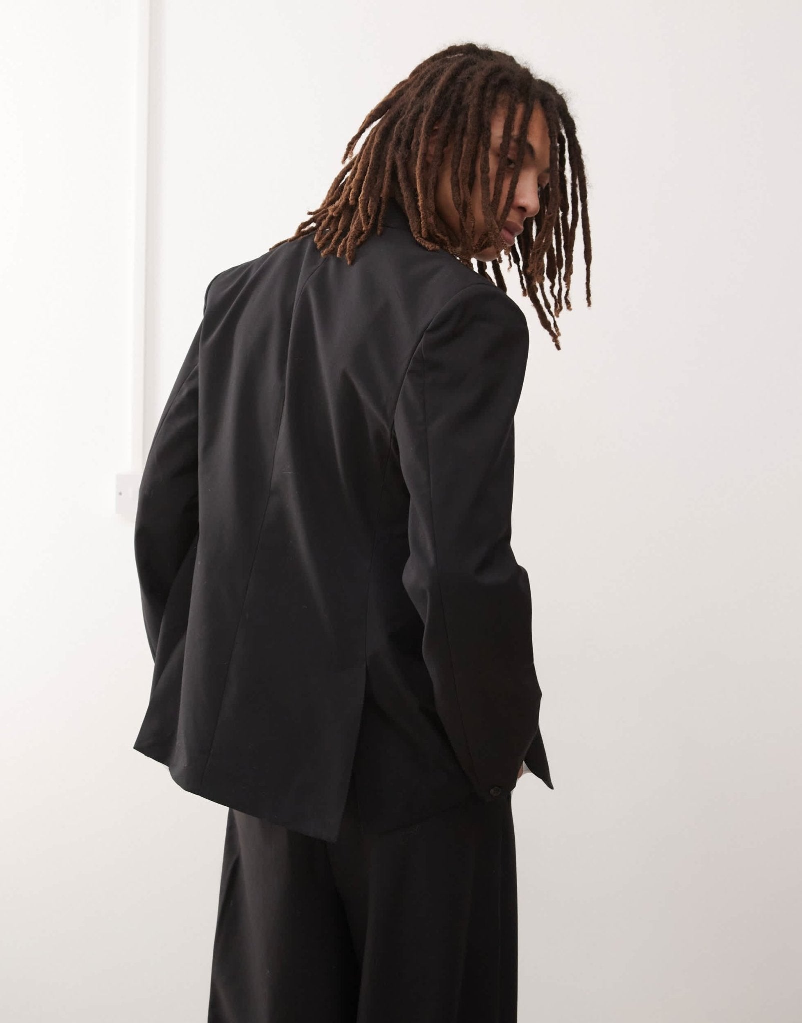Weekday Fabio fitted double breasted blazer in black - ASOS Sample Sale