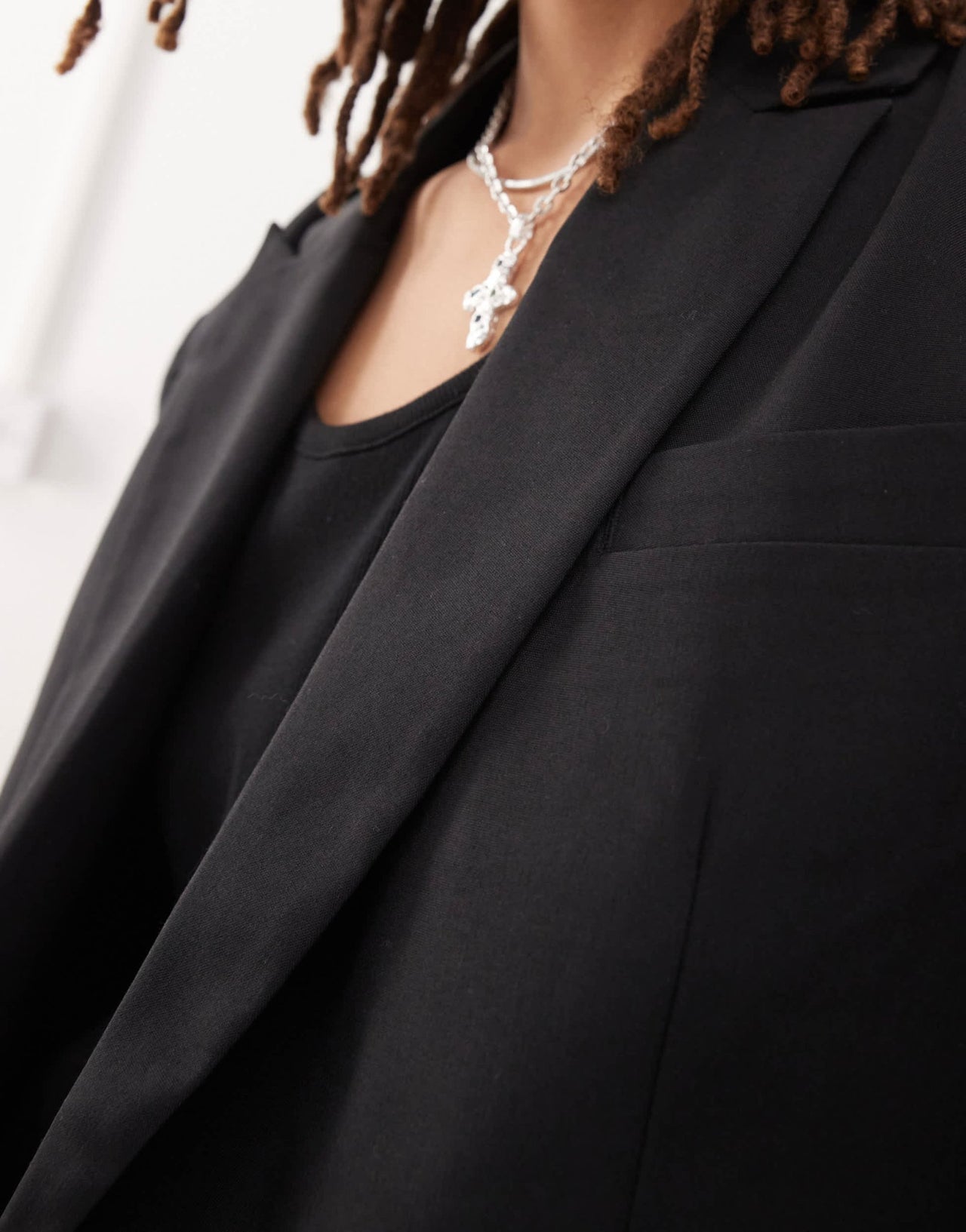 Weekday Fabio fitted double breasted blazer in black - ASOS Sample Sale