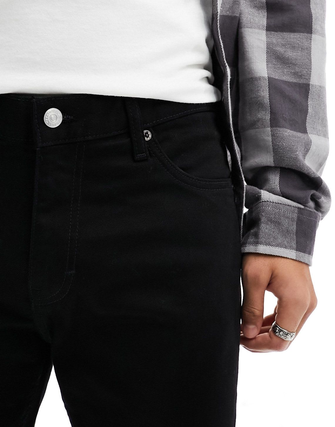 Weekday Friday low waist skinny jeans in black - ASOS Sample Sale