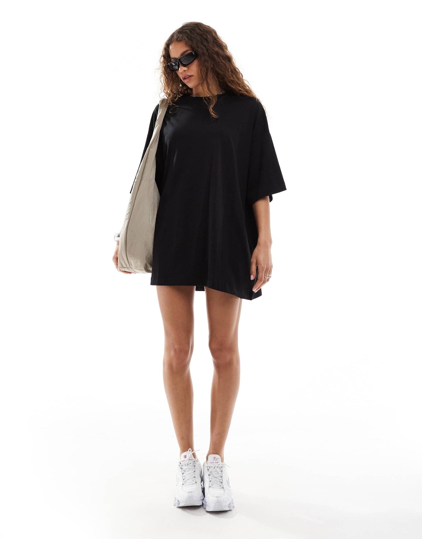 Weekday Huge t-shirt mini dress in black exclusive to ASOS - ASOS Sample Sale