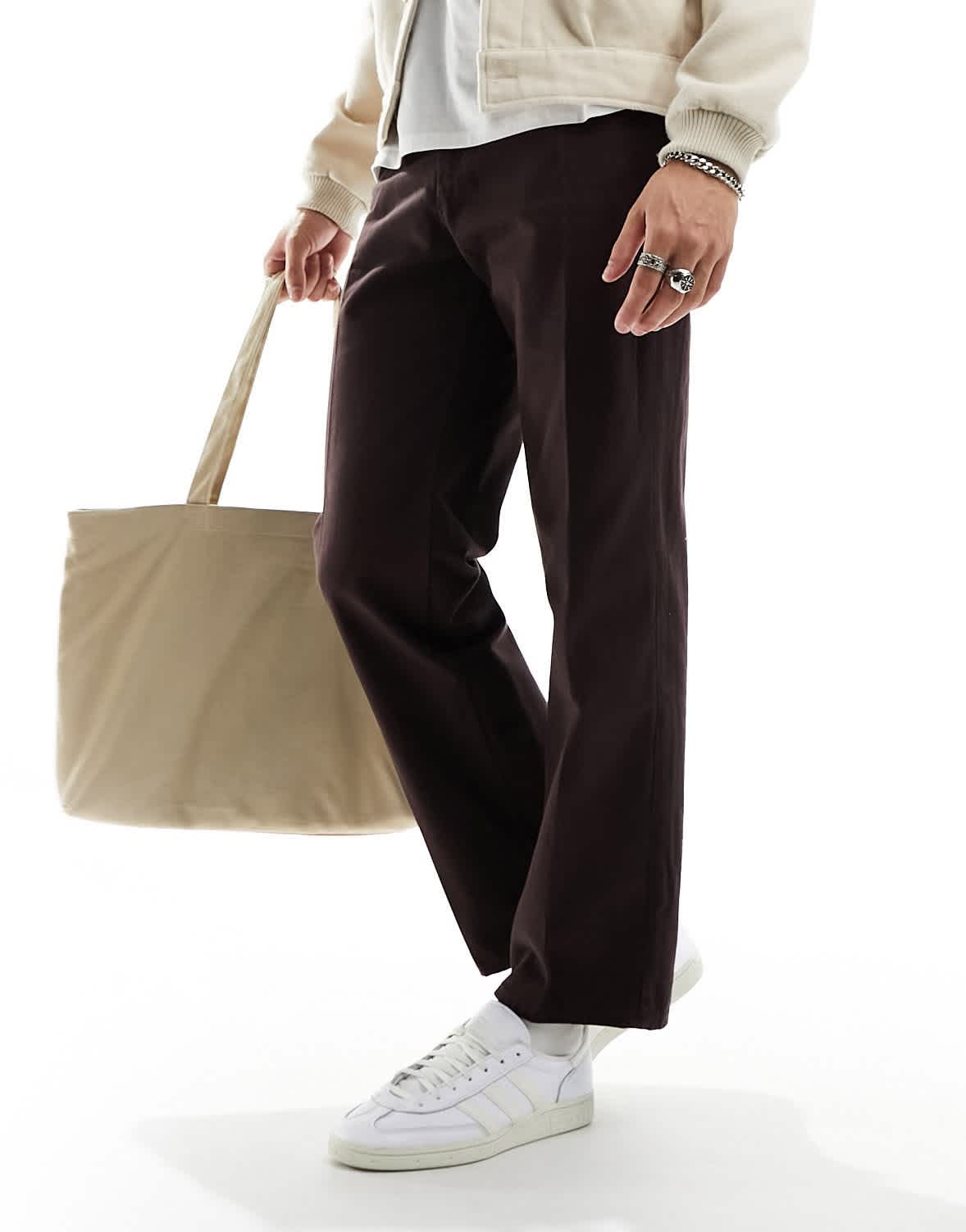Weekday Joel relaxed chinos in brown - ASOS Sample Sale