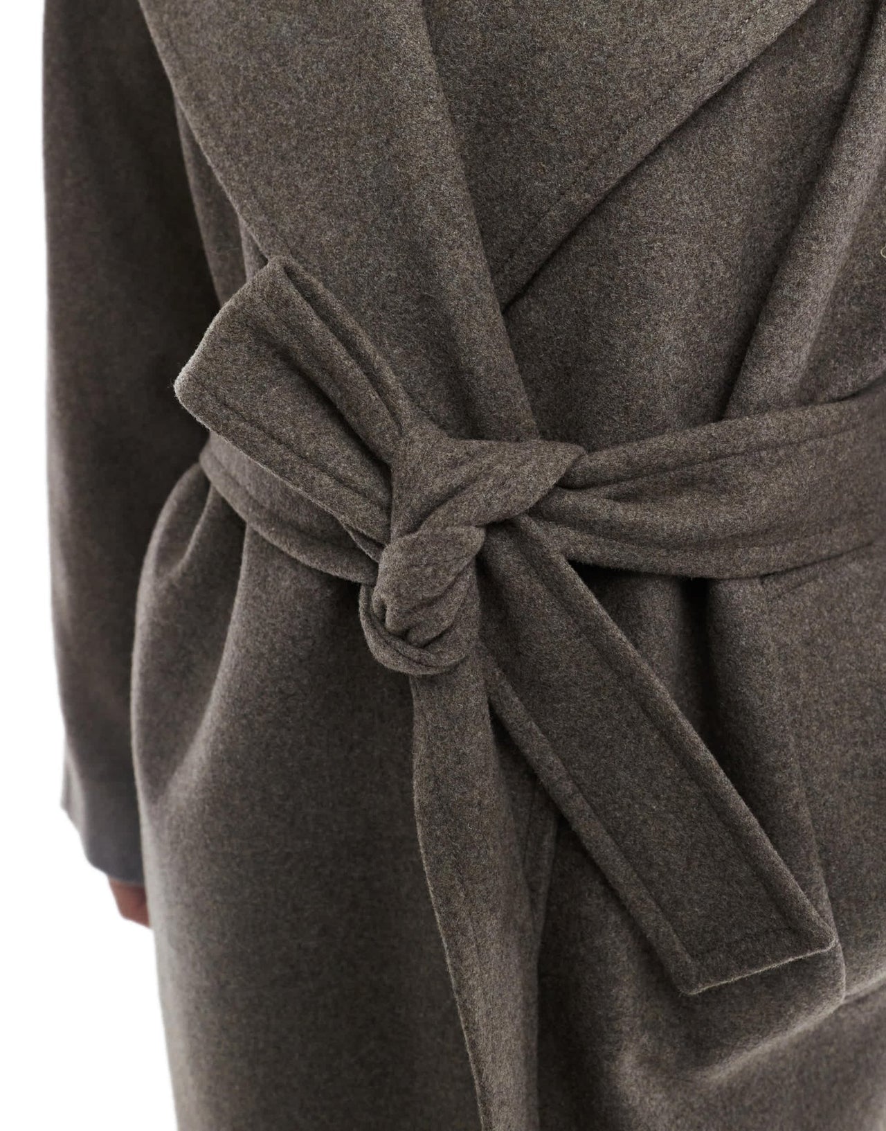 Weekday Kia wool blend oversized coat with tie waist detail in dark mole melange - ASOS Sample Sale