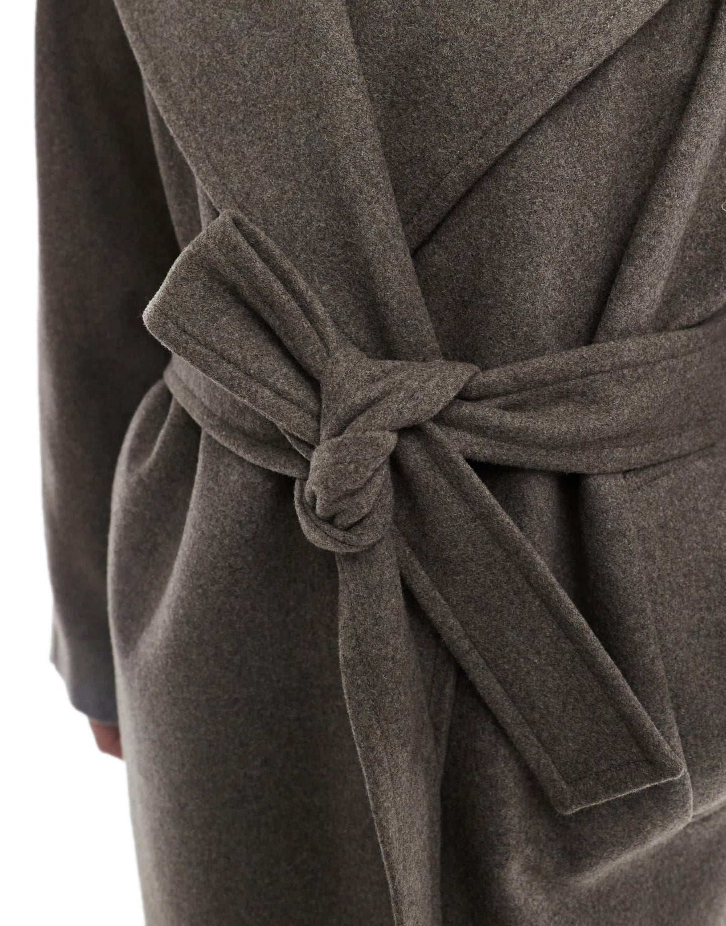 Weekday Kia wool blend oversized coat with tie waist detail in dark mole melange - ASOS Sample Sale