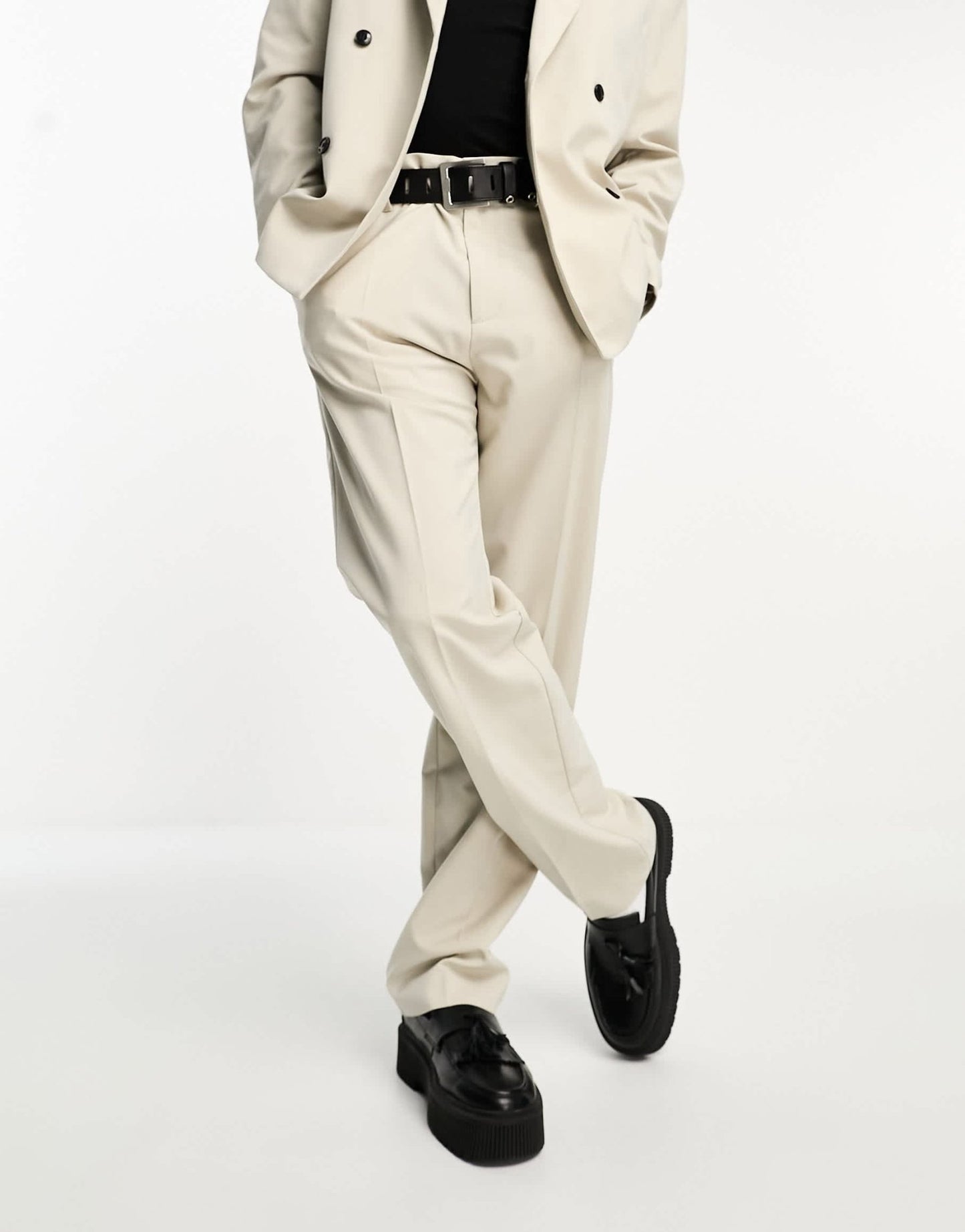 Weekday Lewis co - ord regular fit suit trousers in light grey exclusive to ASOS - ASOS Sample Sale