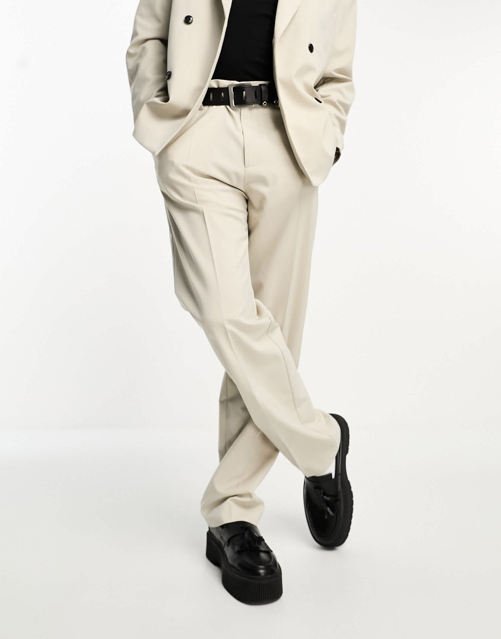 Weekday Lewis co - ord regular fit suit trousers in light grey exclusive to ASOS - ASOS Sample Sale