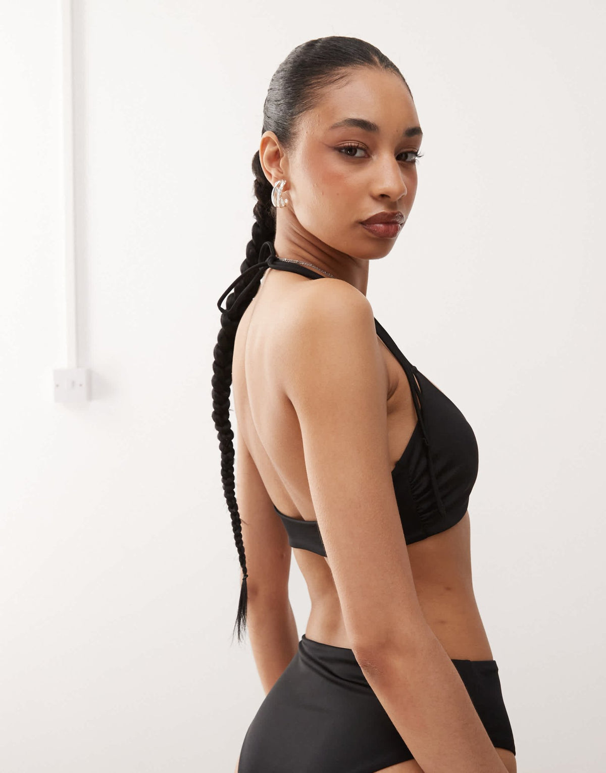 Weekday mix & match twist front bikini top in black - ASOS Sample Sale