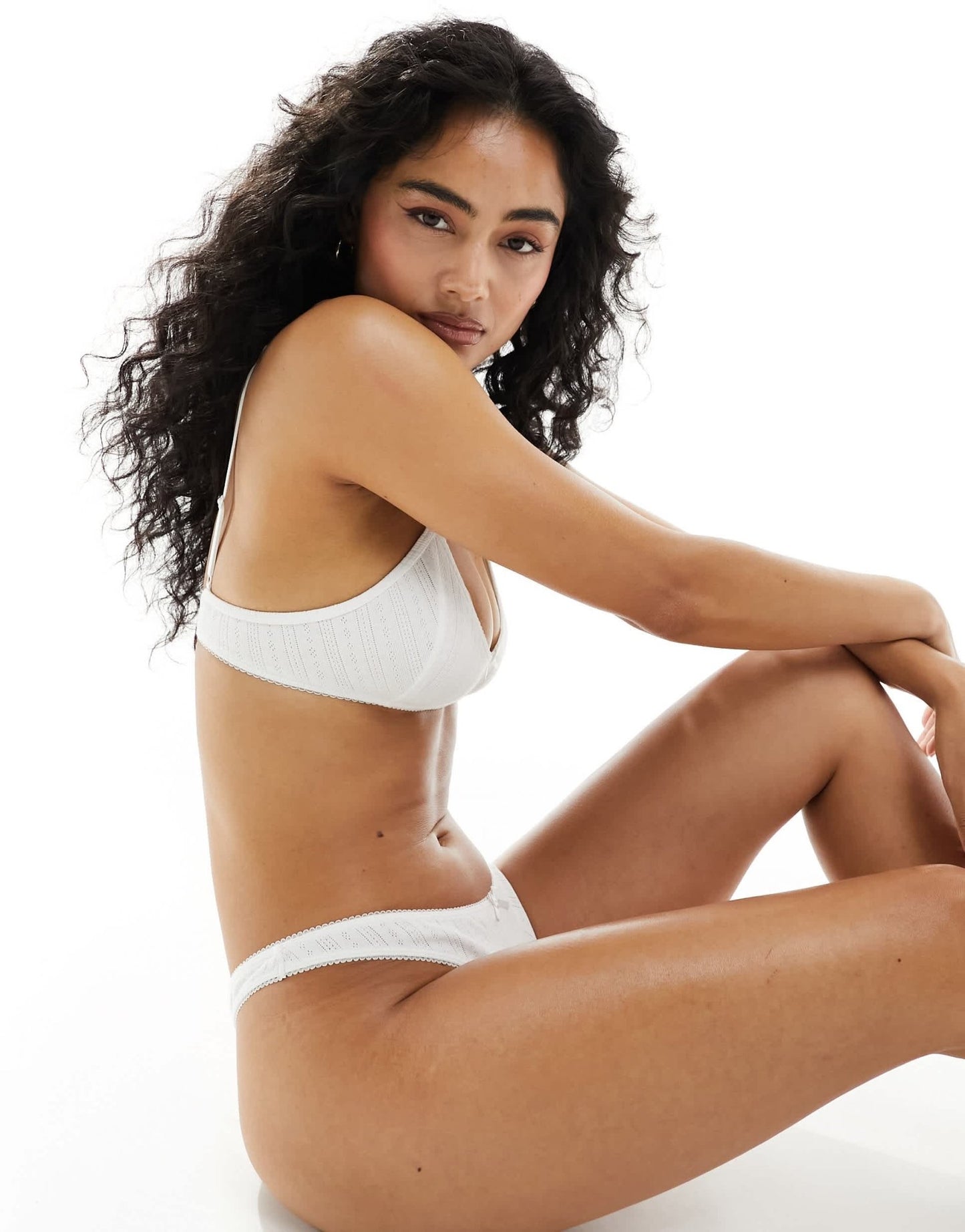 Weekday pointelle thong 2 - pack in white - ASOS Sample Sale