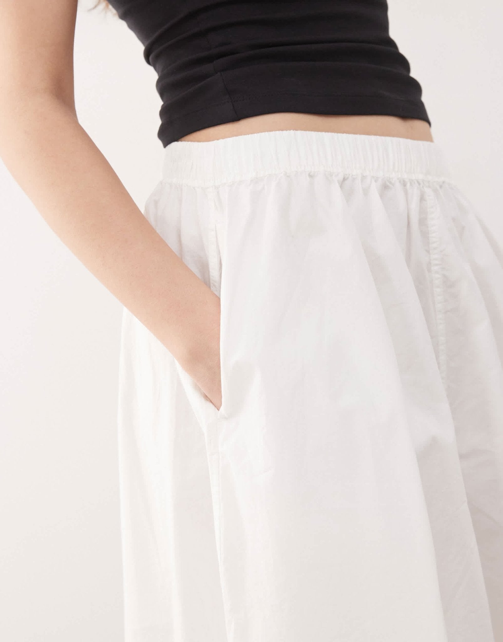 Weekday poplin midi skirt in white - ASOS Sample Sale