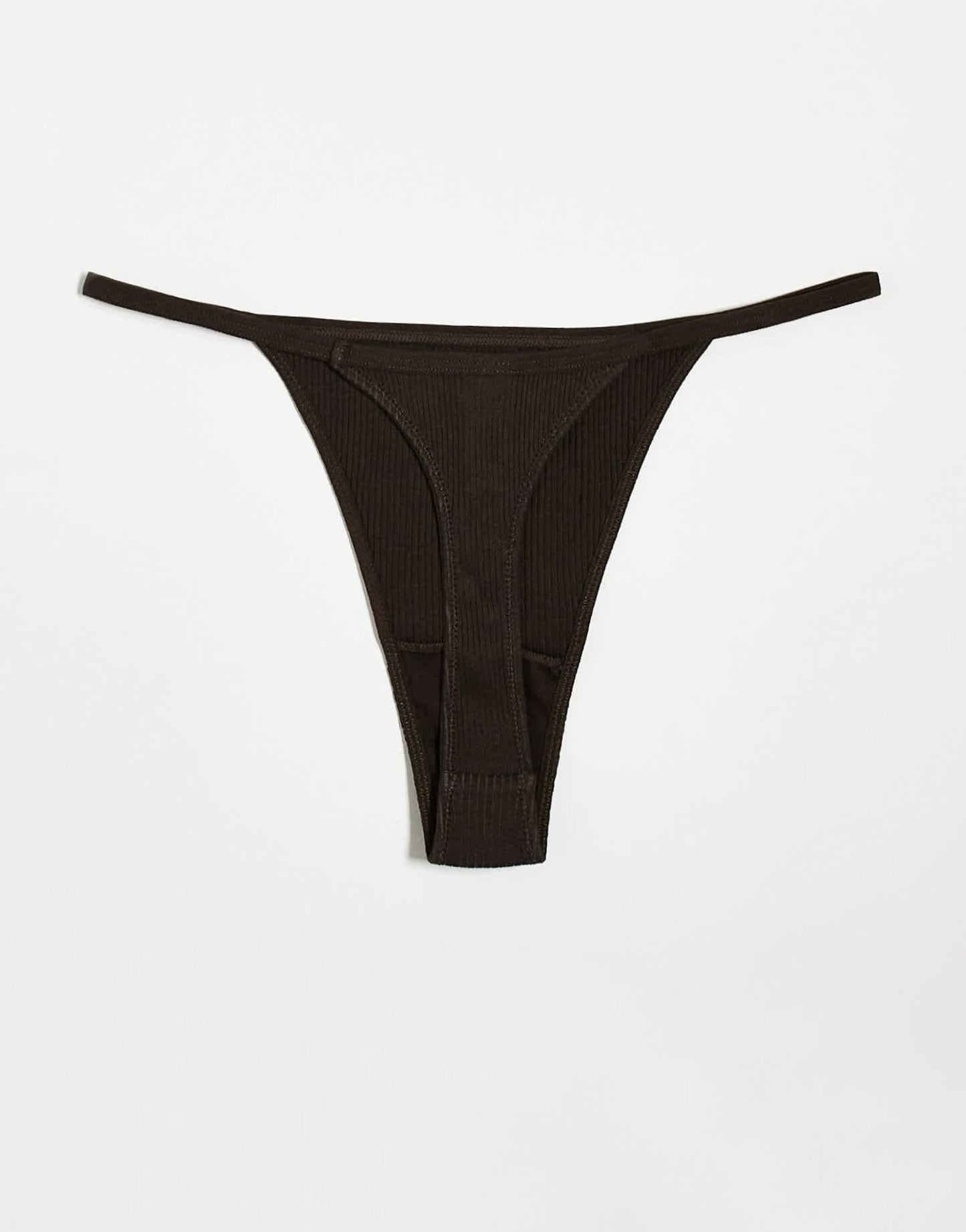 Weekday ribbed thong 3 - pack in dark brown - ASOS Sample Sale