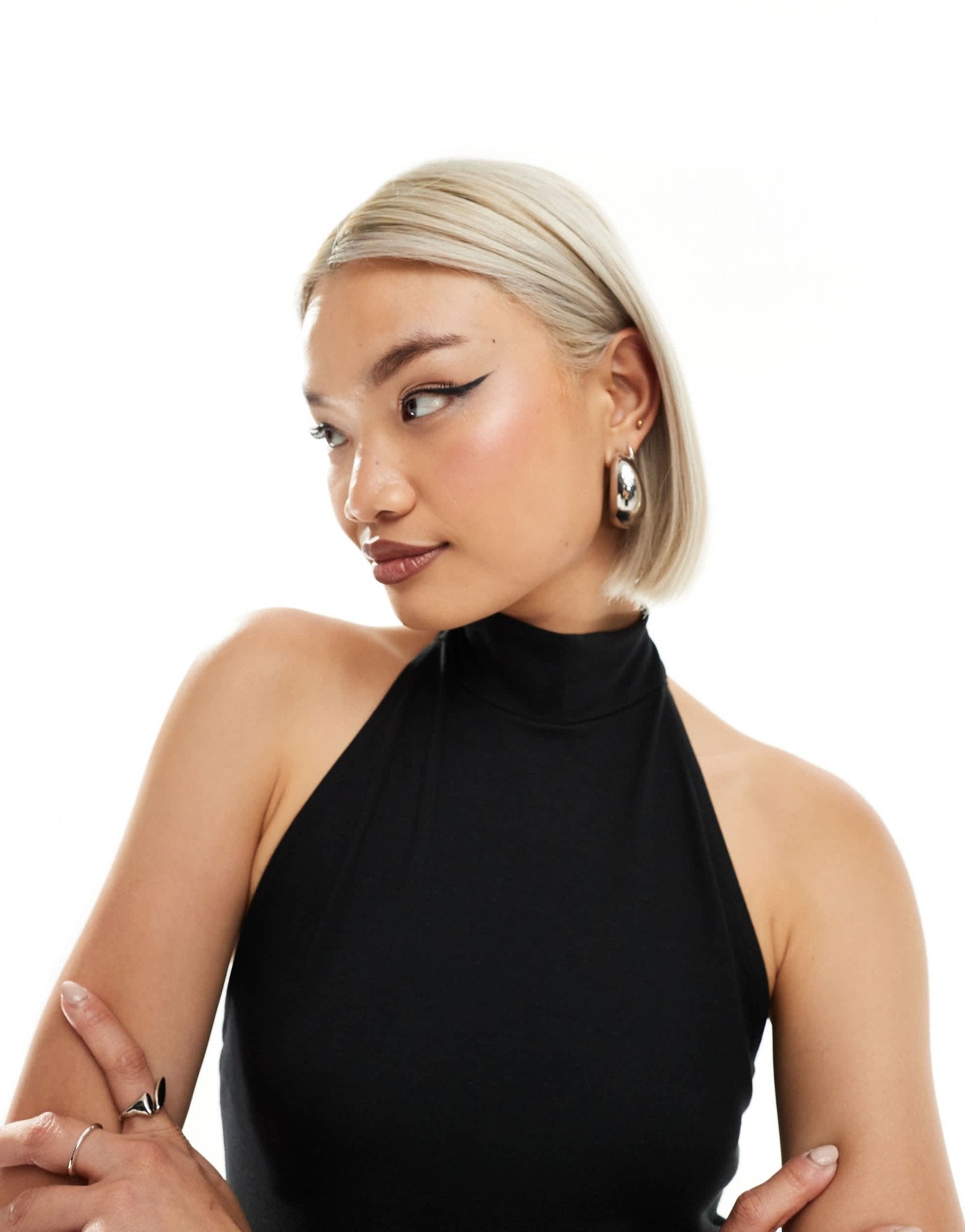 Weekday Shyla high halter neck top in black - ASOS Sample Sale