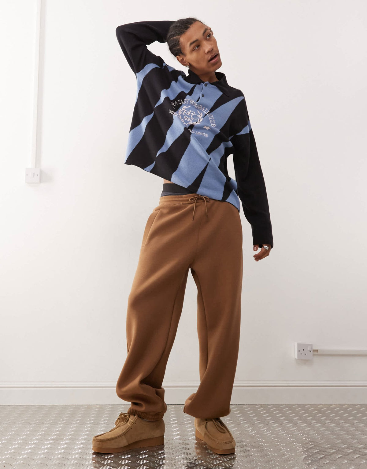 Weekday Simon Co - Ord Joggers in BroWn in Scuba - Style Fabric - ASOS Sample Sale