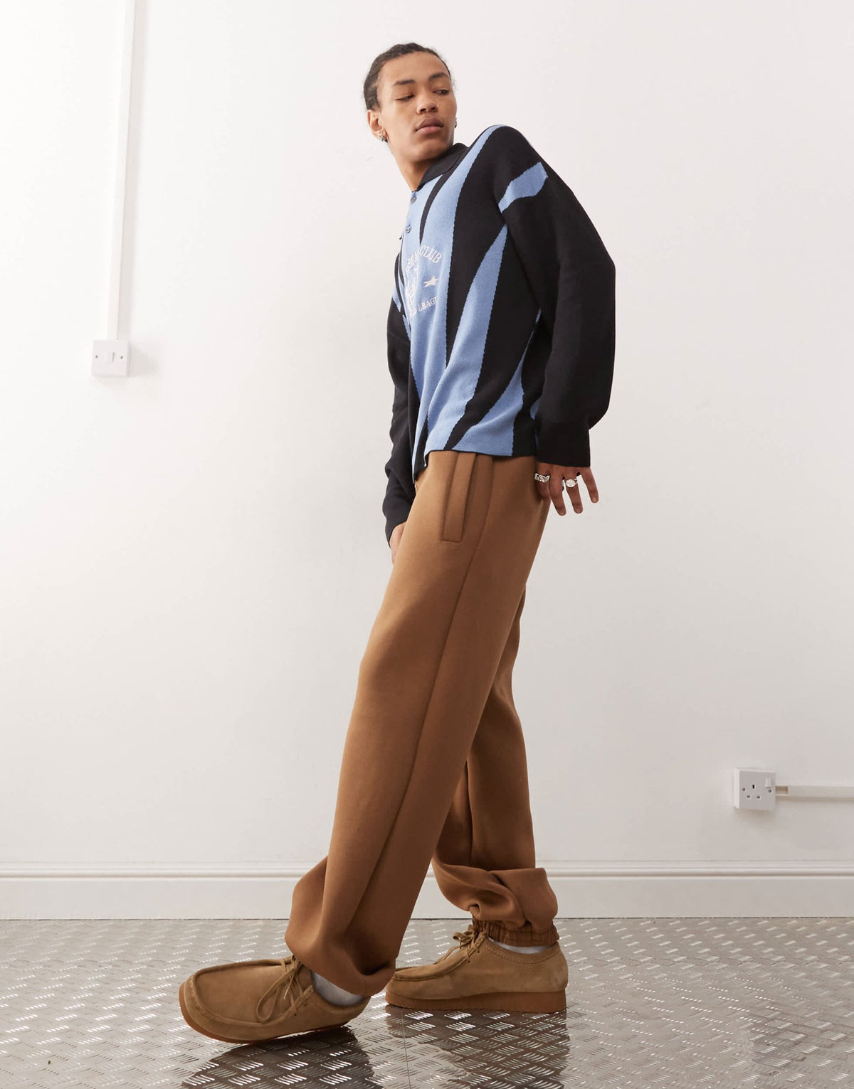 Weekday Simon Co - Ord Joggers in BroWn in Scuba - Style Fabric - ASOS Sample Sale