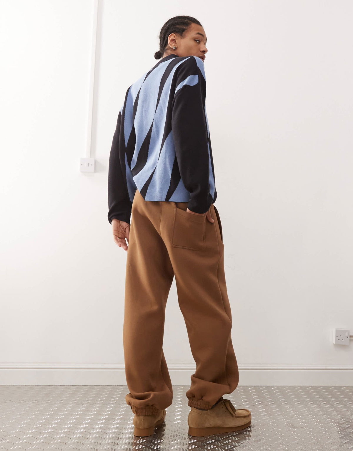 Weekday Simon Co - Ord Joggers in BroWn in Scuba - Style Fabric - ASOS Sample Sale