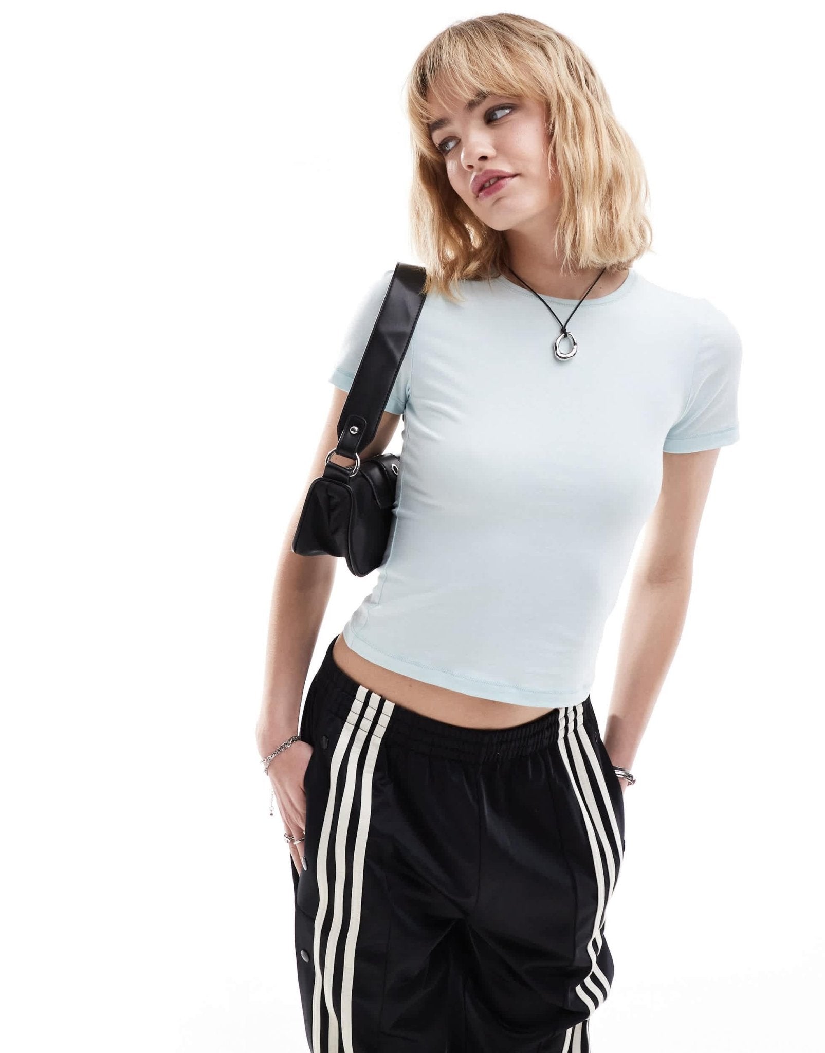 Weekday slim fit t-shirt in light blue exclusive to ASOS - ASOS Sample Sale