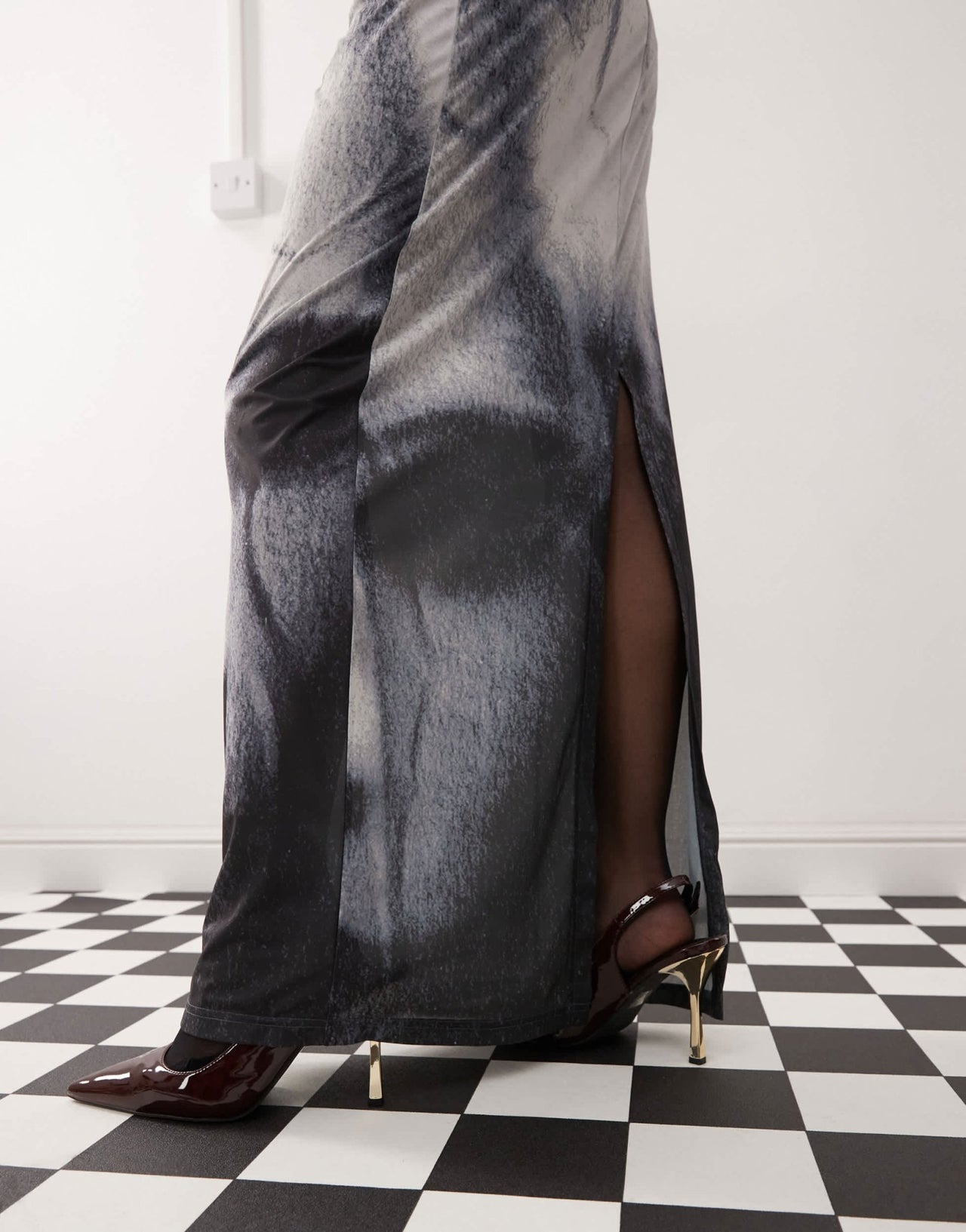 Weekday Sting co - ord maxi skirt with face graphic print in black - ASOS Sample Sale