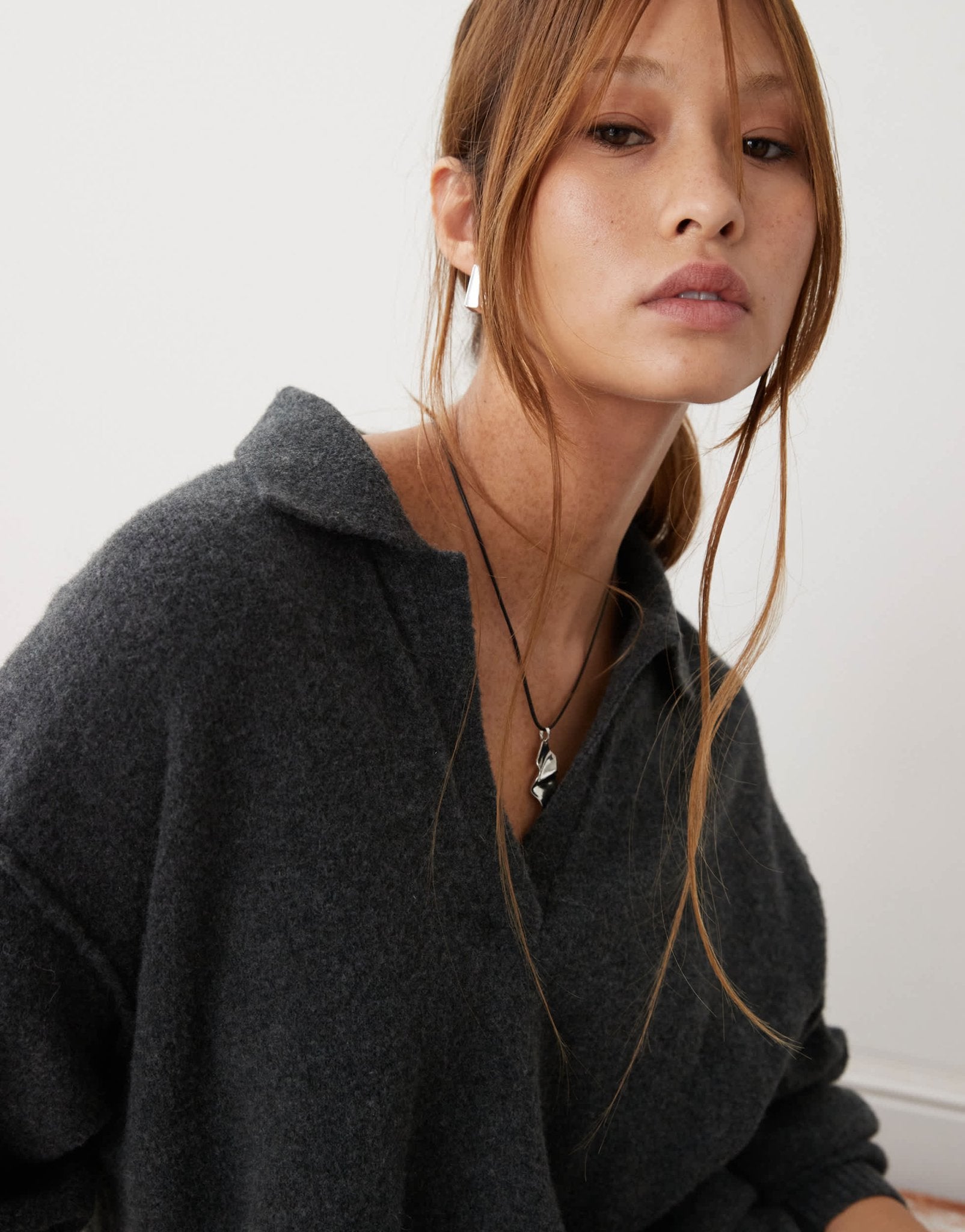 Weekday Tahlia polo collar knitted mini dress in black melange exclusive to ASOS - ASOS Sample Sale