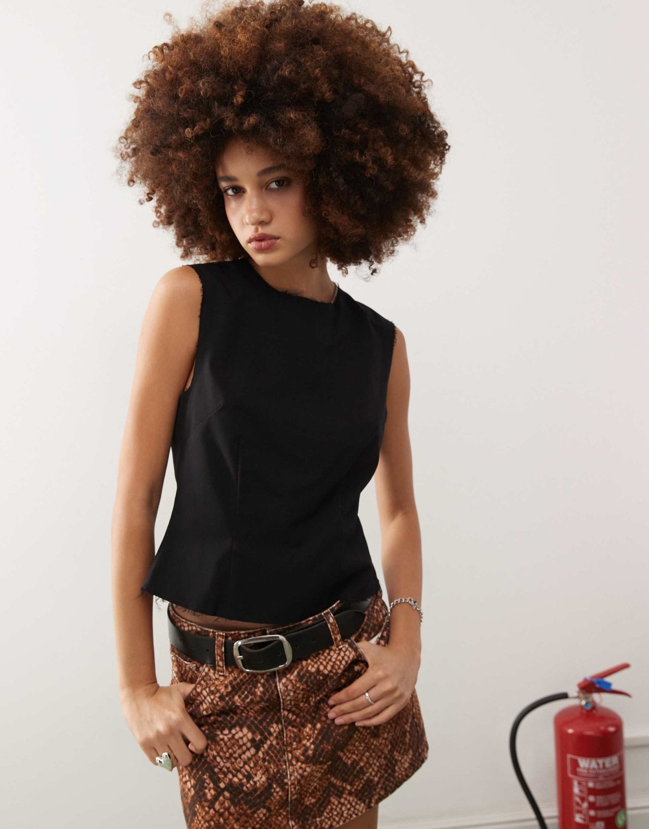 Weekday tailored top with button up back in black - ASOS Sample Sale