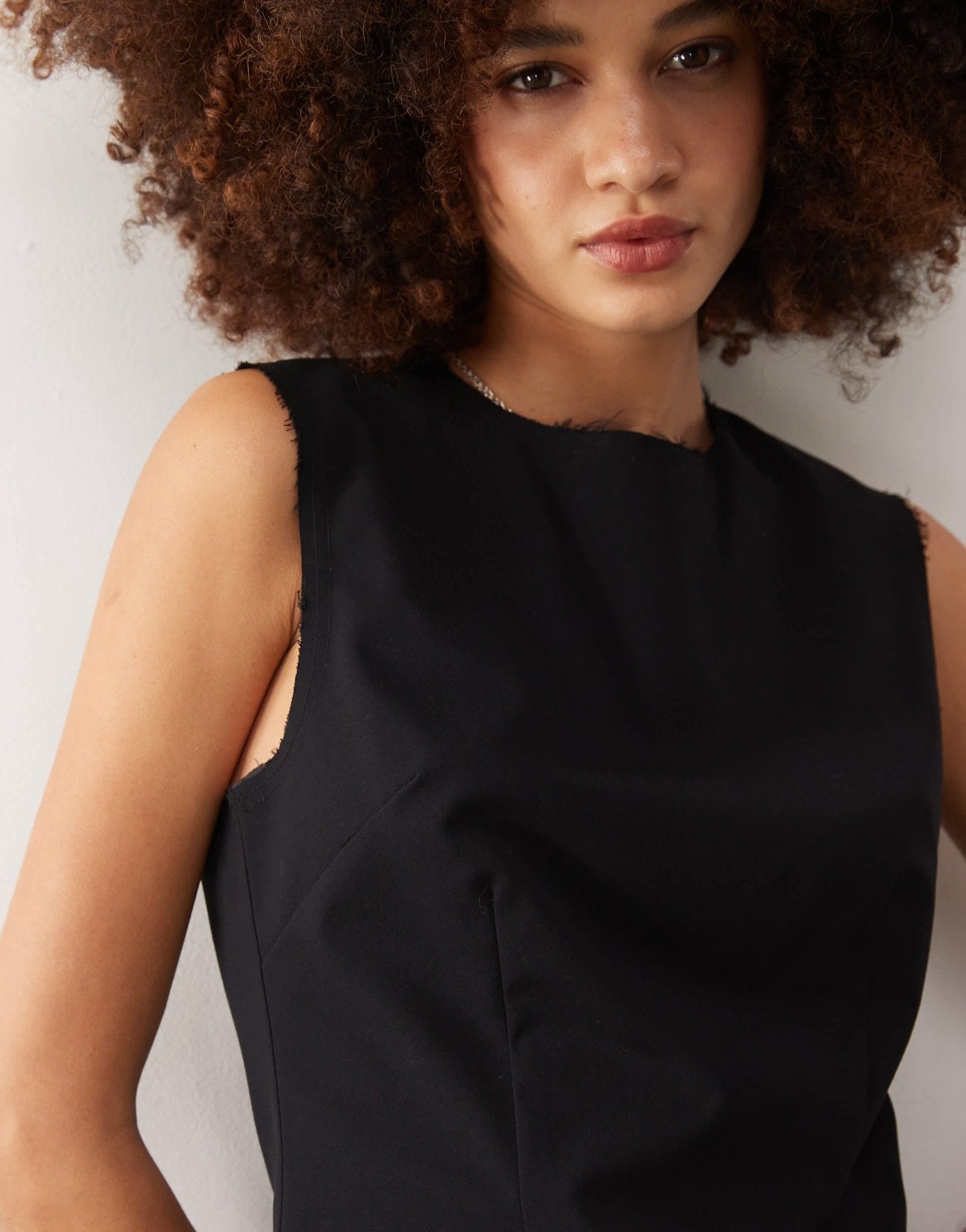 Weekday tailored top with button up back in black - ASOS Sample Sale