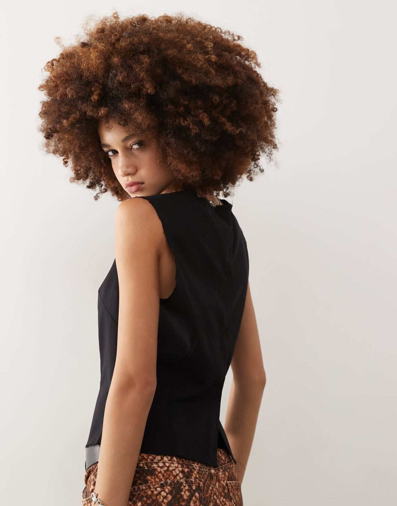 Weekday tailored top with button up back in black - ASOS Sample Sale