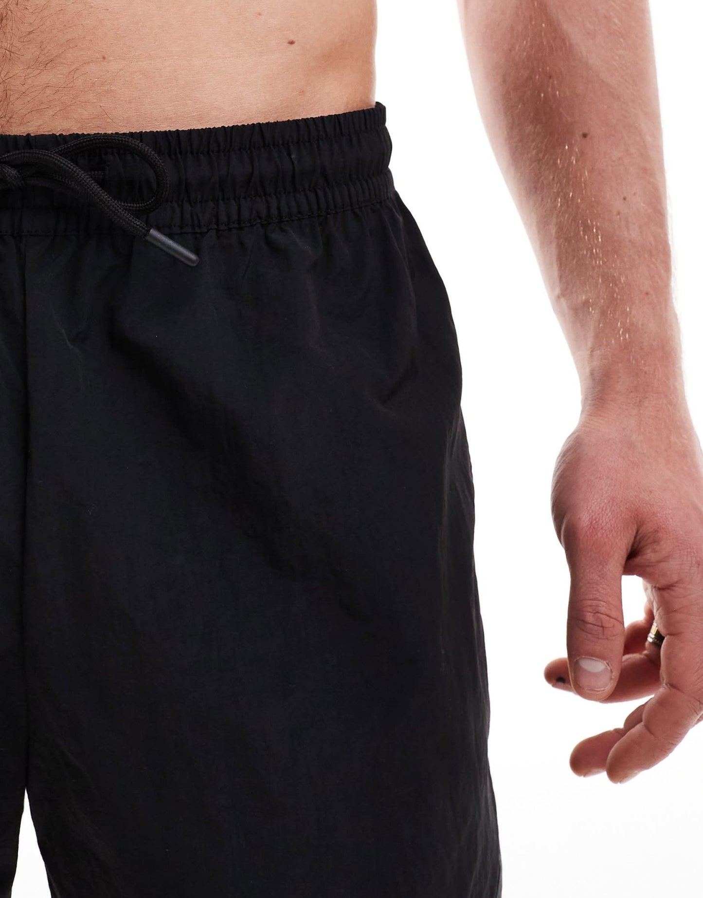 Weekday Tan runner swim shorts in black - ASOS Sample Sale