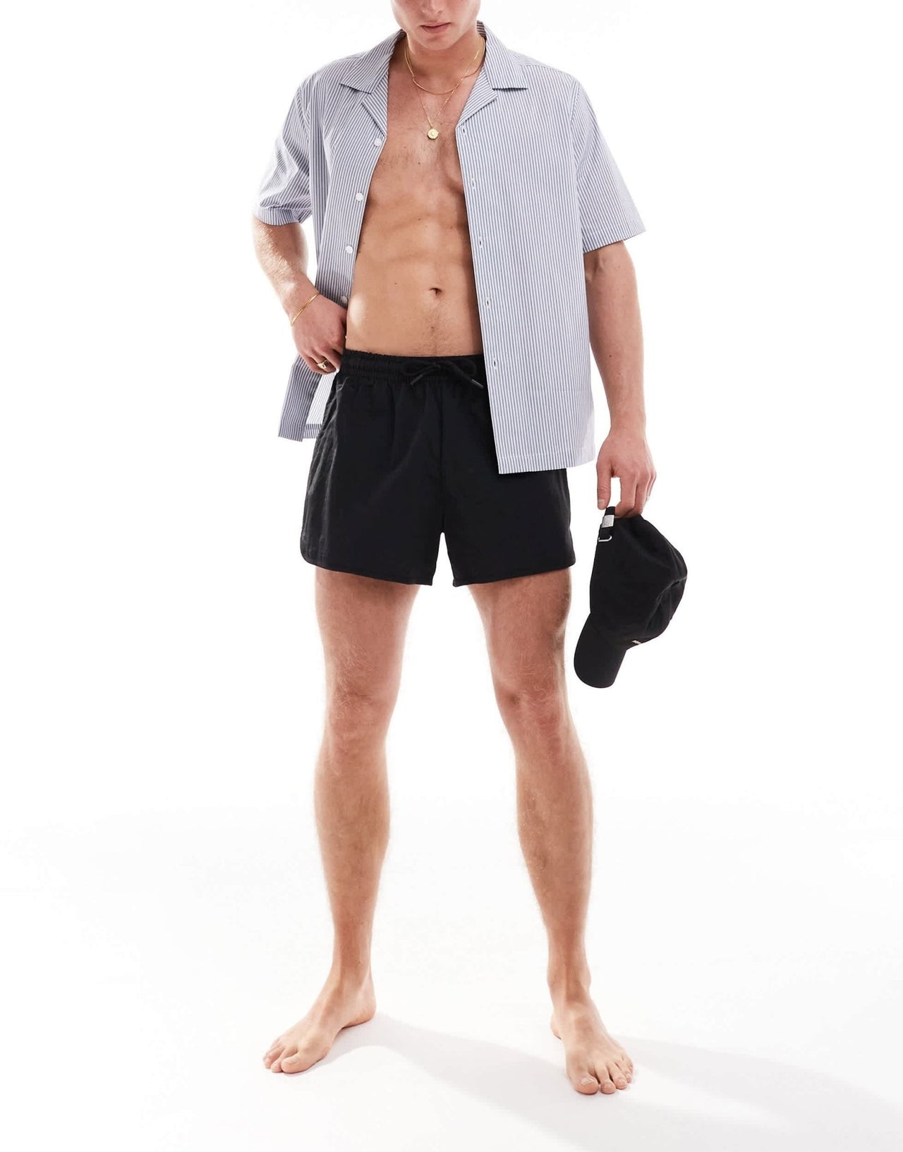 Weekday Tan runner swim shorts in black - ASOS Sample Sale