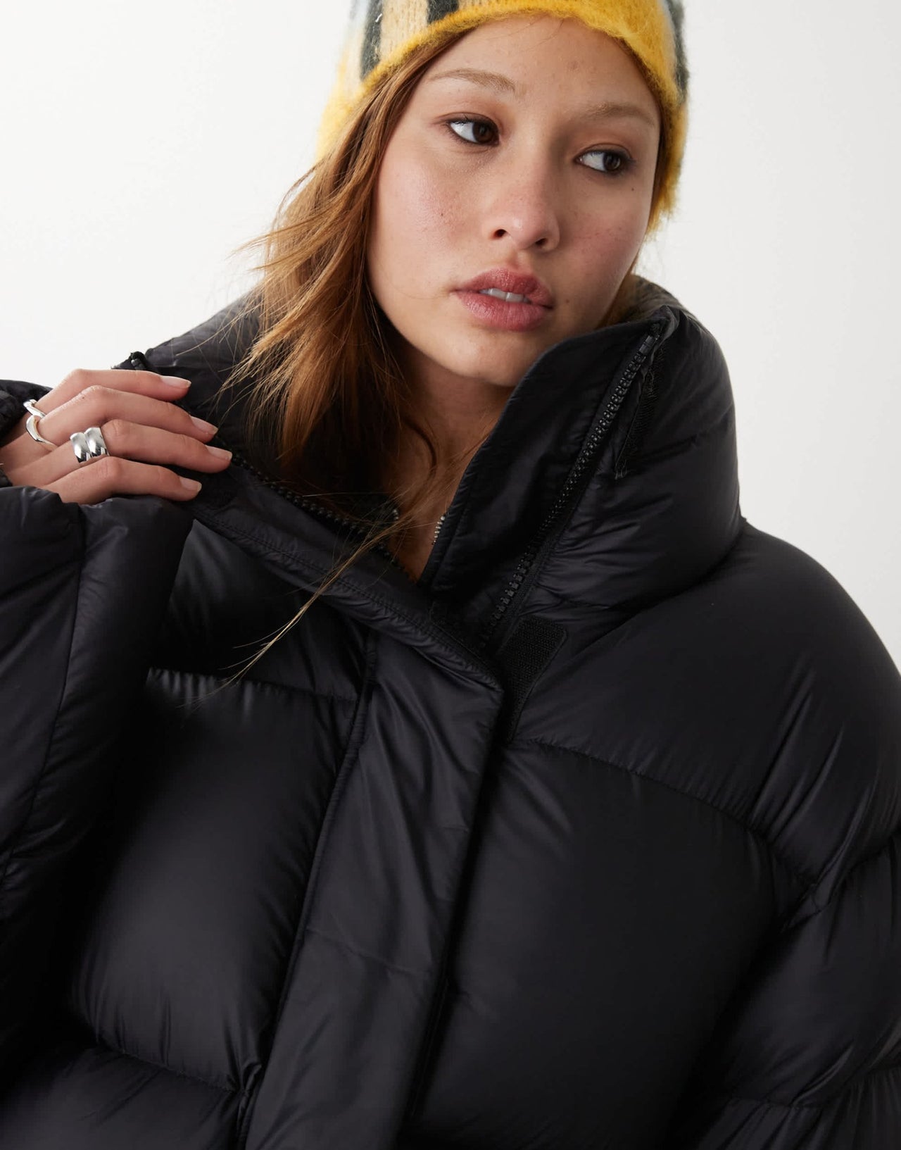 Weekday Ten oversized down puffer coat in black - ASOS Sample Sale