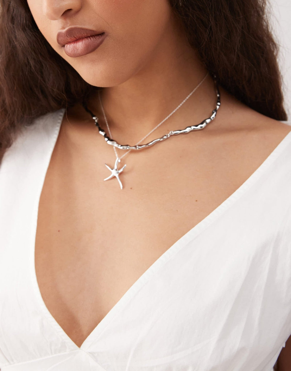 Weekday v neck top in white - ASOS Sample Sale