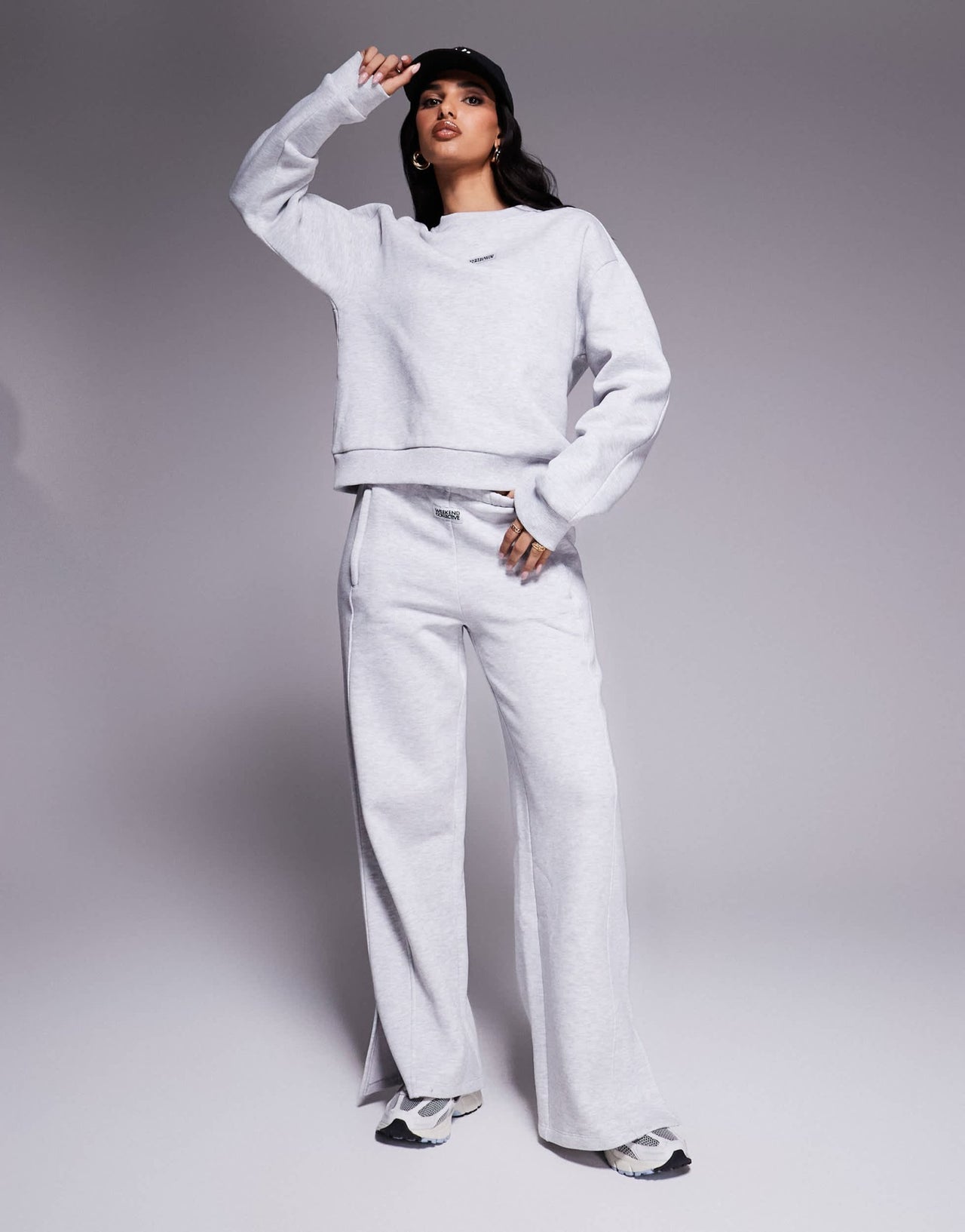 Weekend Collective co-ord straight leg jogger with pocket detail in grey marl - ASOS Sample Sale