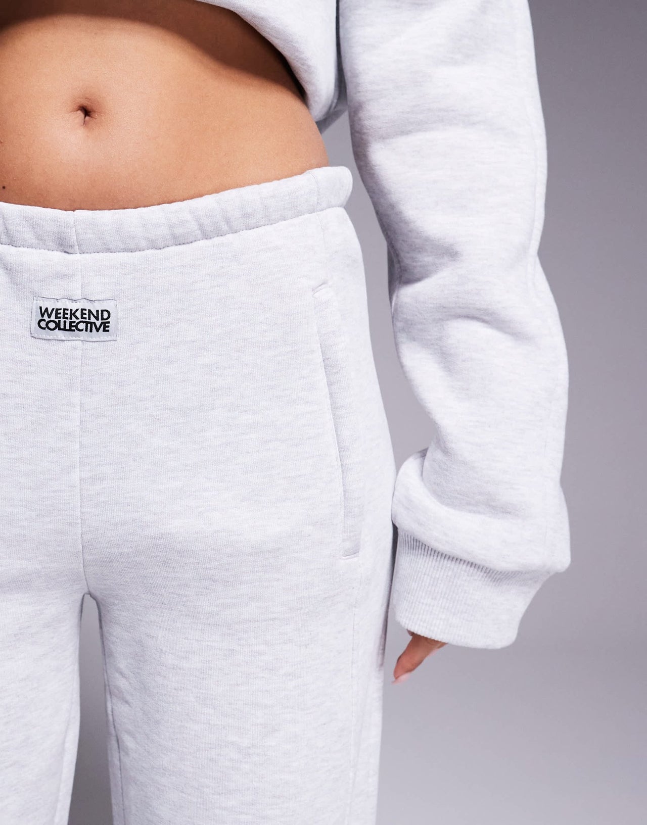 Weekend Collective co-ord straight leg jogger with pocket detail in grey marl - ASOS Sample Sale