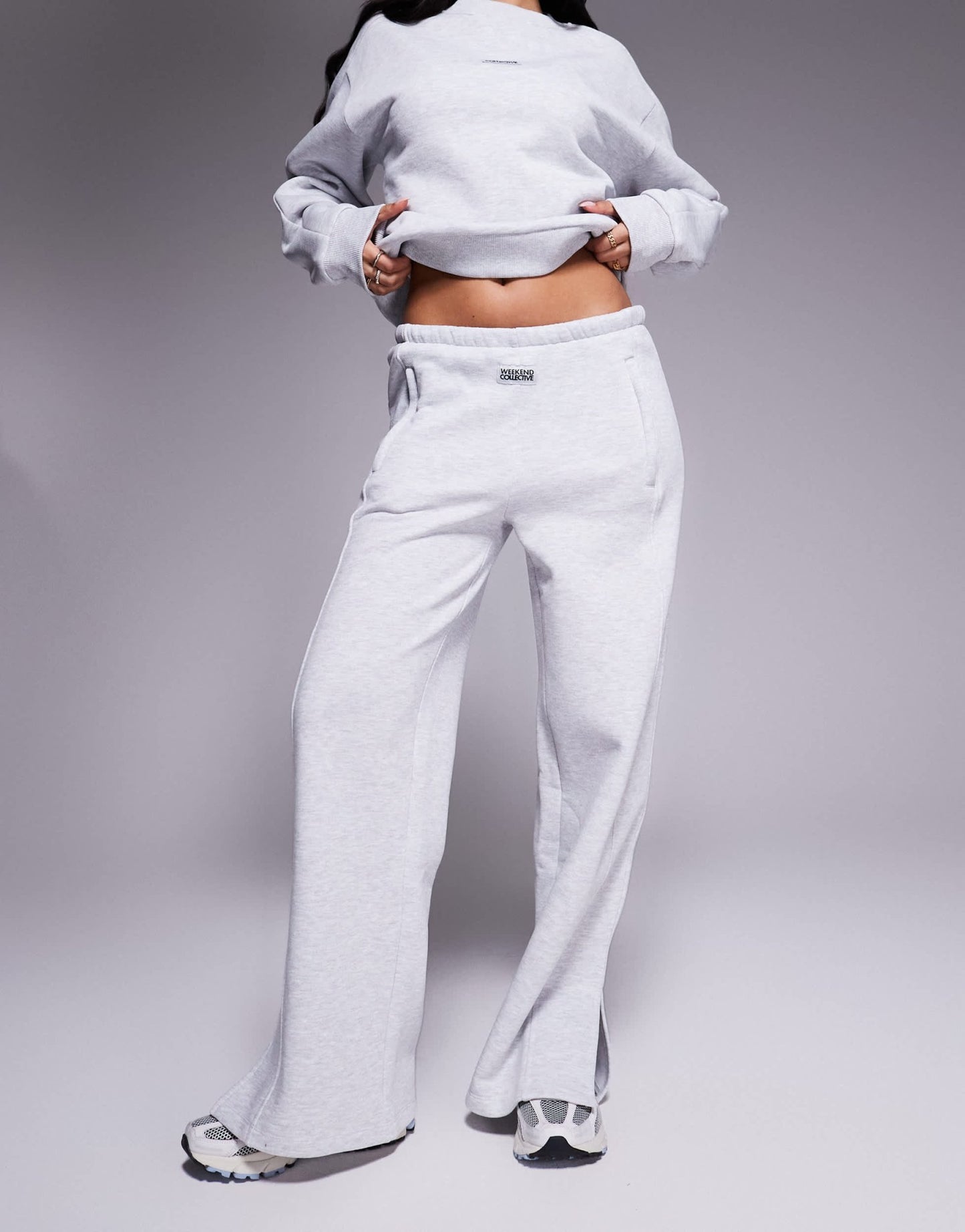 Weekend Collective co-ord straight leg jogger with pocket detail in grey marl - ASOS Sample Sale