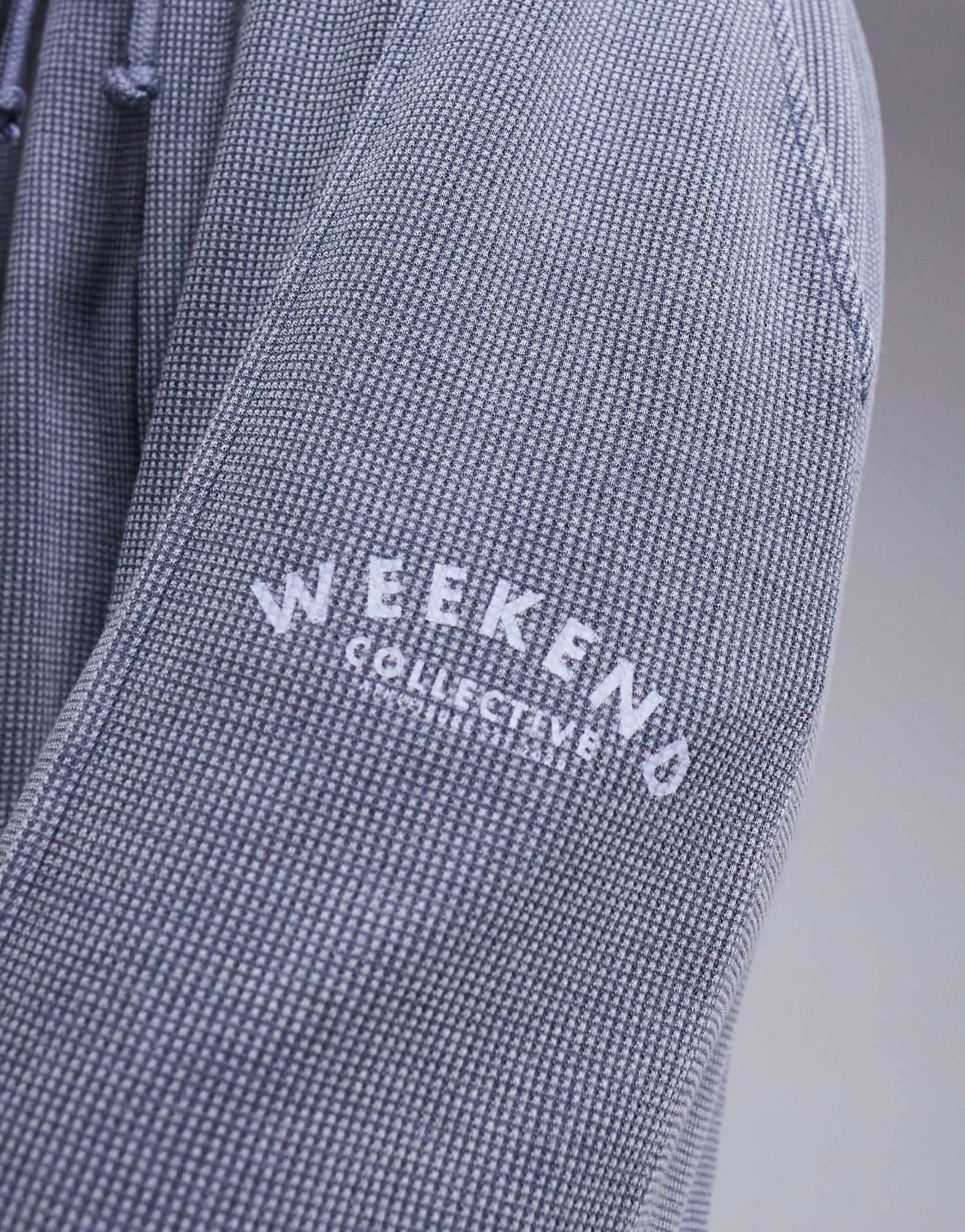 Weekend Collective co-ord waffle wide leg jogger with logo in acid washed grey - ASOS Sample Sale