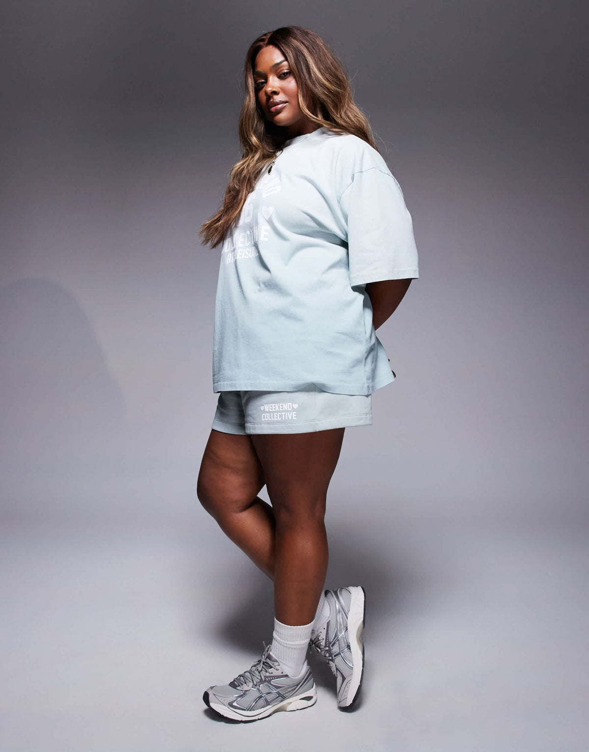 Weekend Collective Curve Co-ord short in ombre heart print in sage green - ASOS Sample Sale