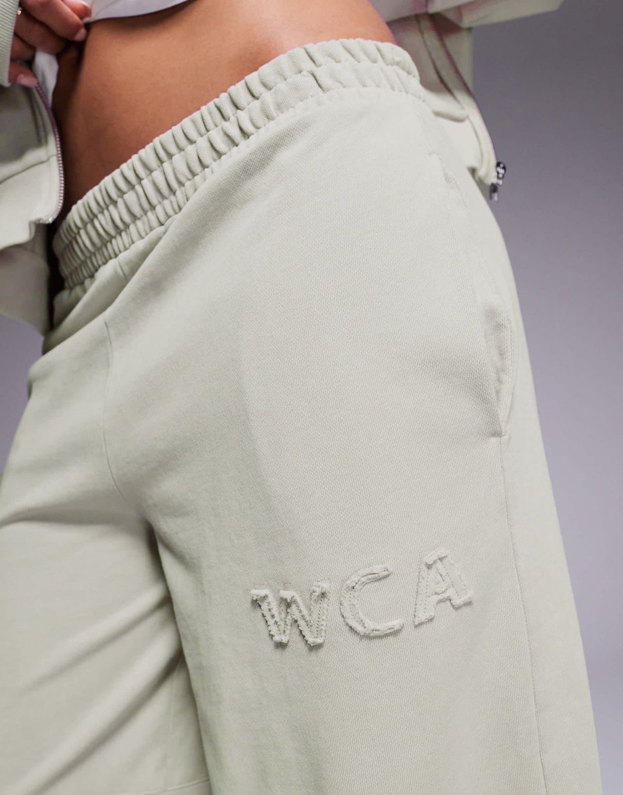 Weekend Collective heavyweight barrel leg jogger co-ord in washed sage green - ASOS Sample Sale