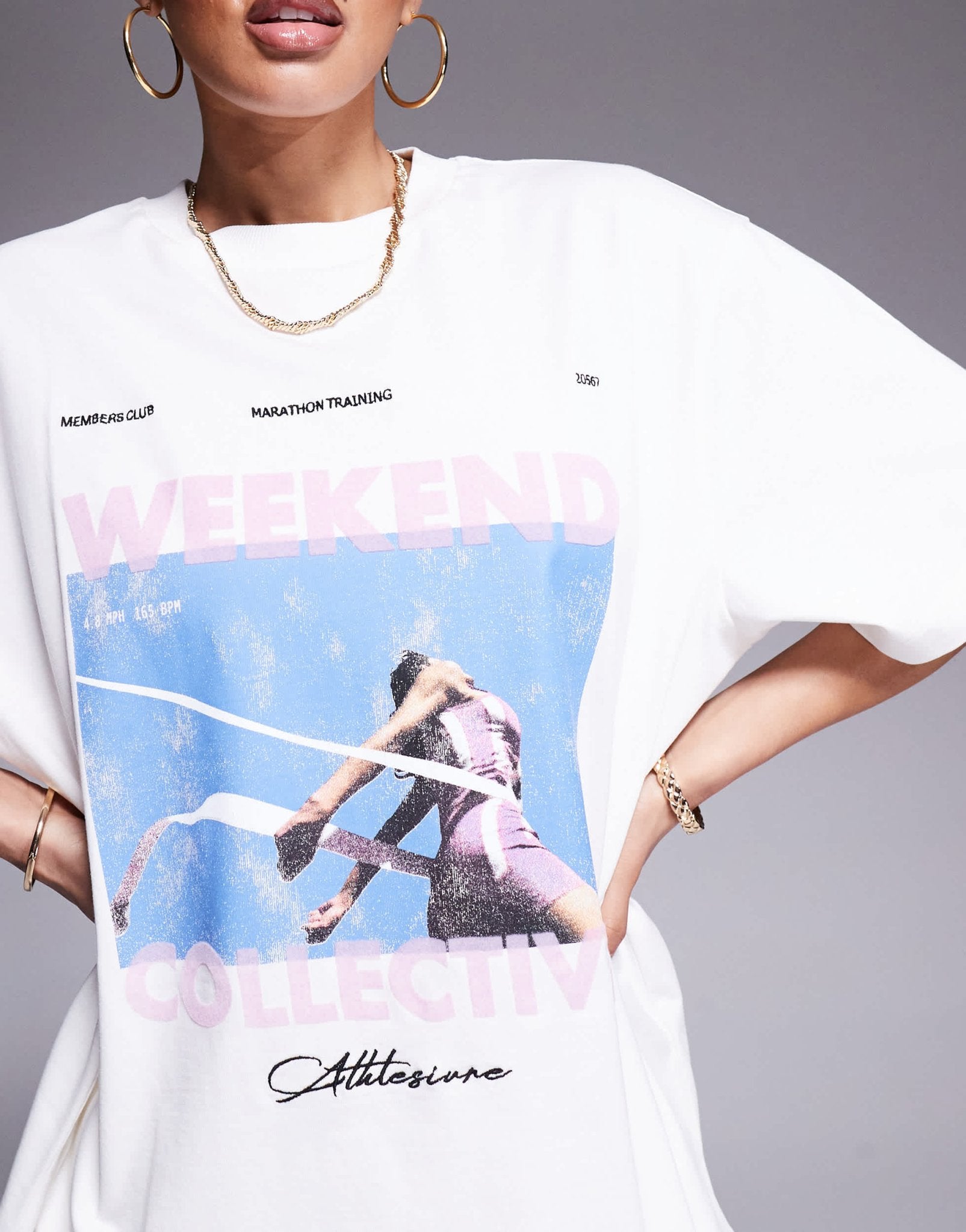 Weekend Collective tshirt co - ord with runner graphic - ASOS Sample Sale
