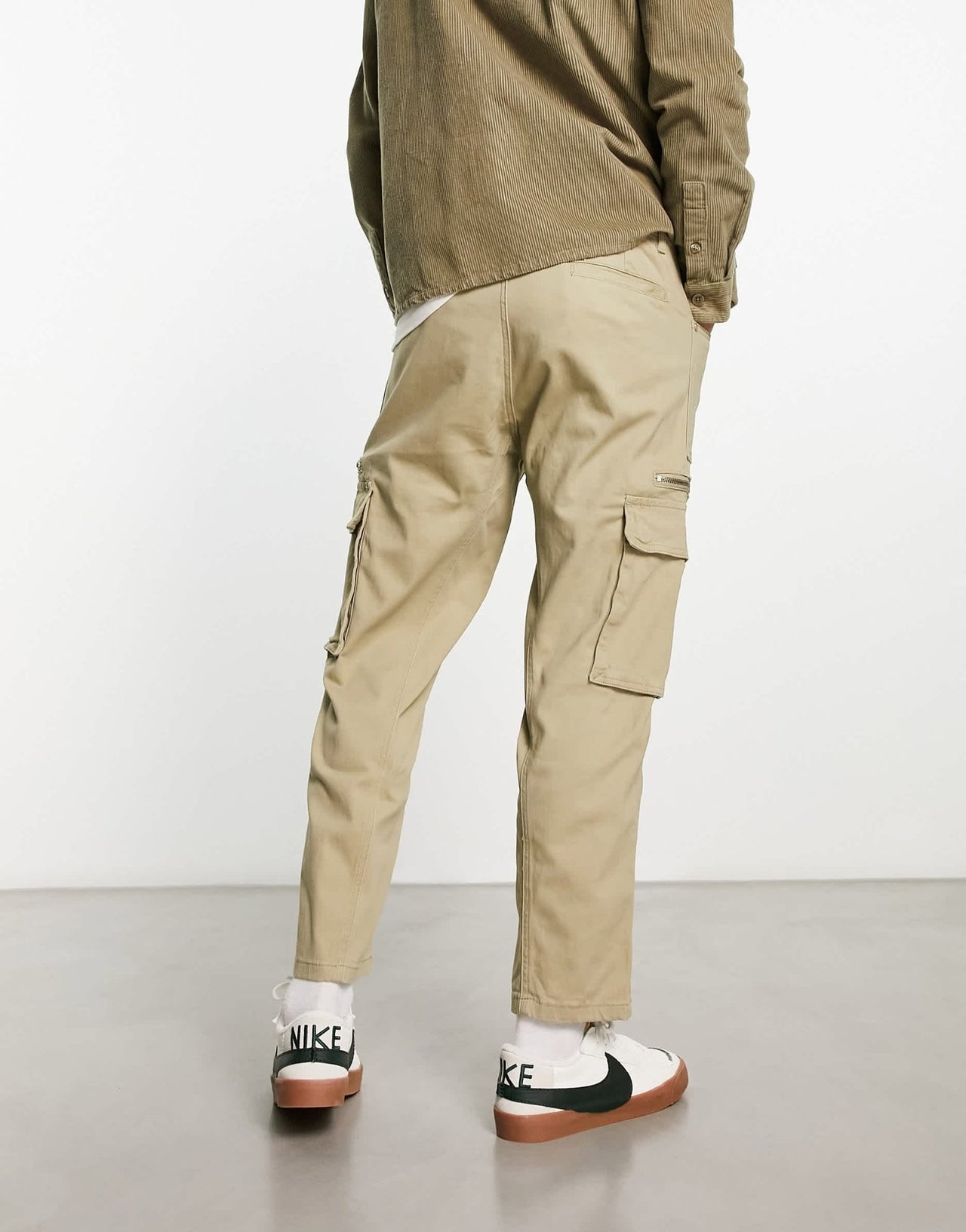 WESC tapered cargos in beige - ASOS Sample Sale