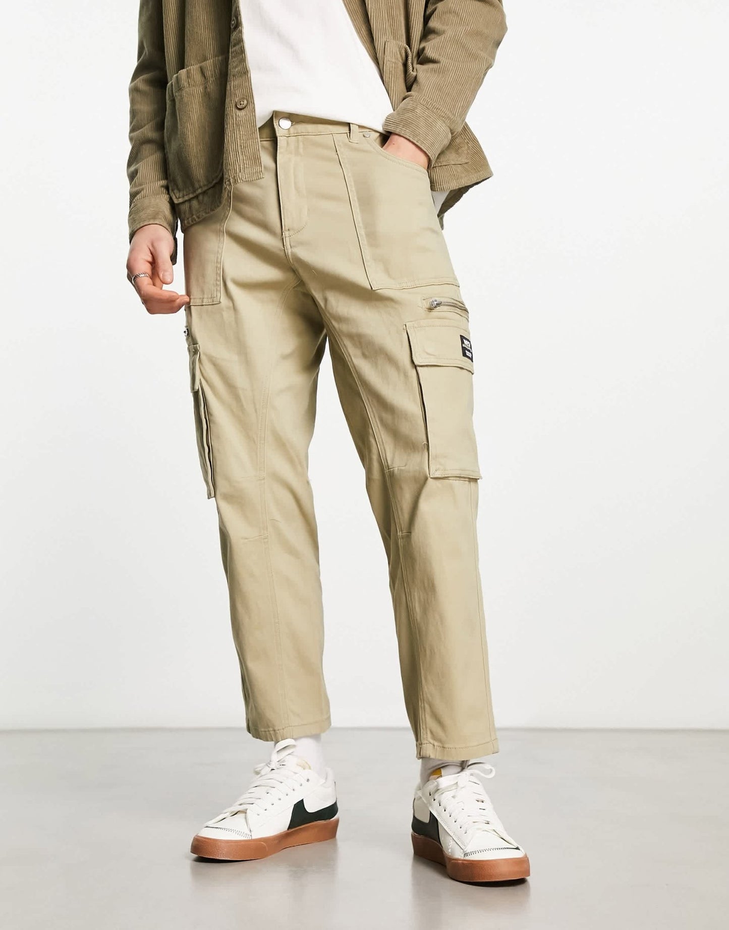 WESC tapered cargos in beige - ASOS Sample Sale