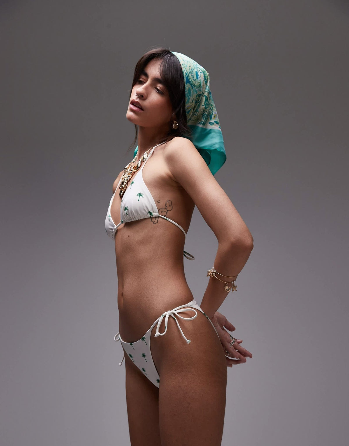 WeWoreWhat palm print triangle bikini top in off white - ASOS Sample Sale