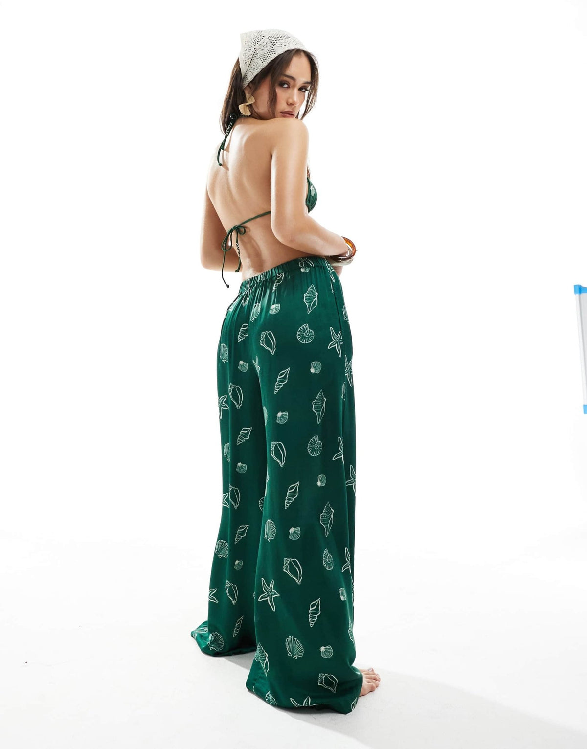 WeWoreWhat seashells wide leg beach trousers in sea green - ASOS Sample Sale
