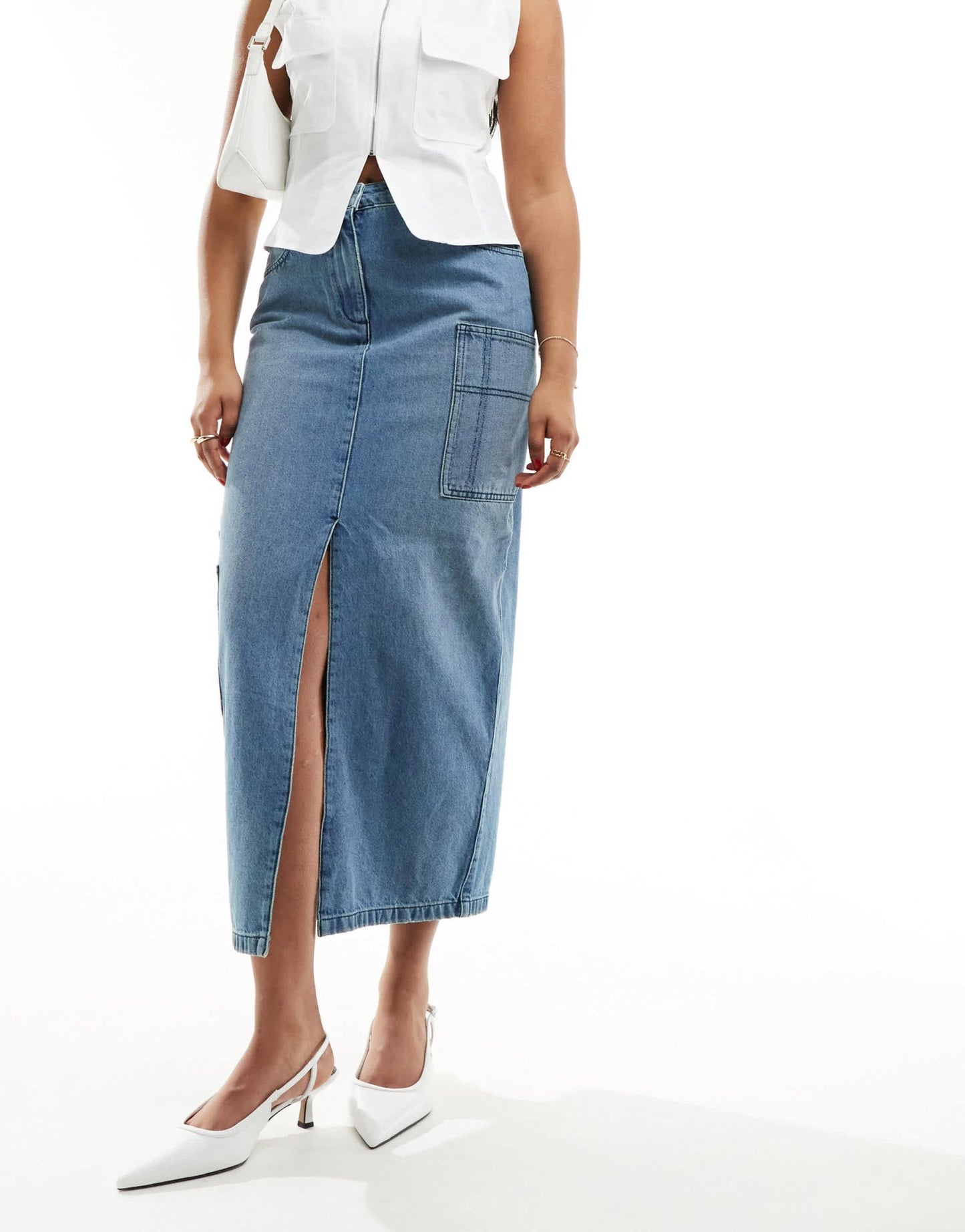 Whistles Cora utility denim maxi skirt - ASOS Sample Sale